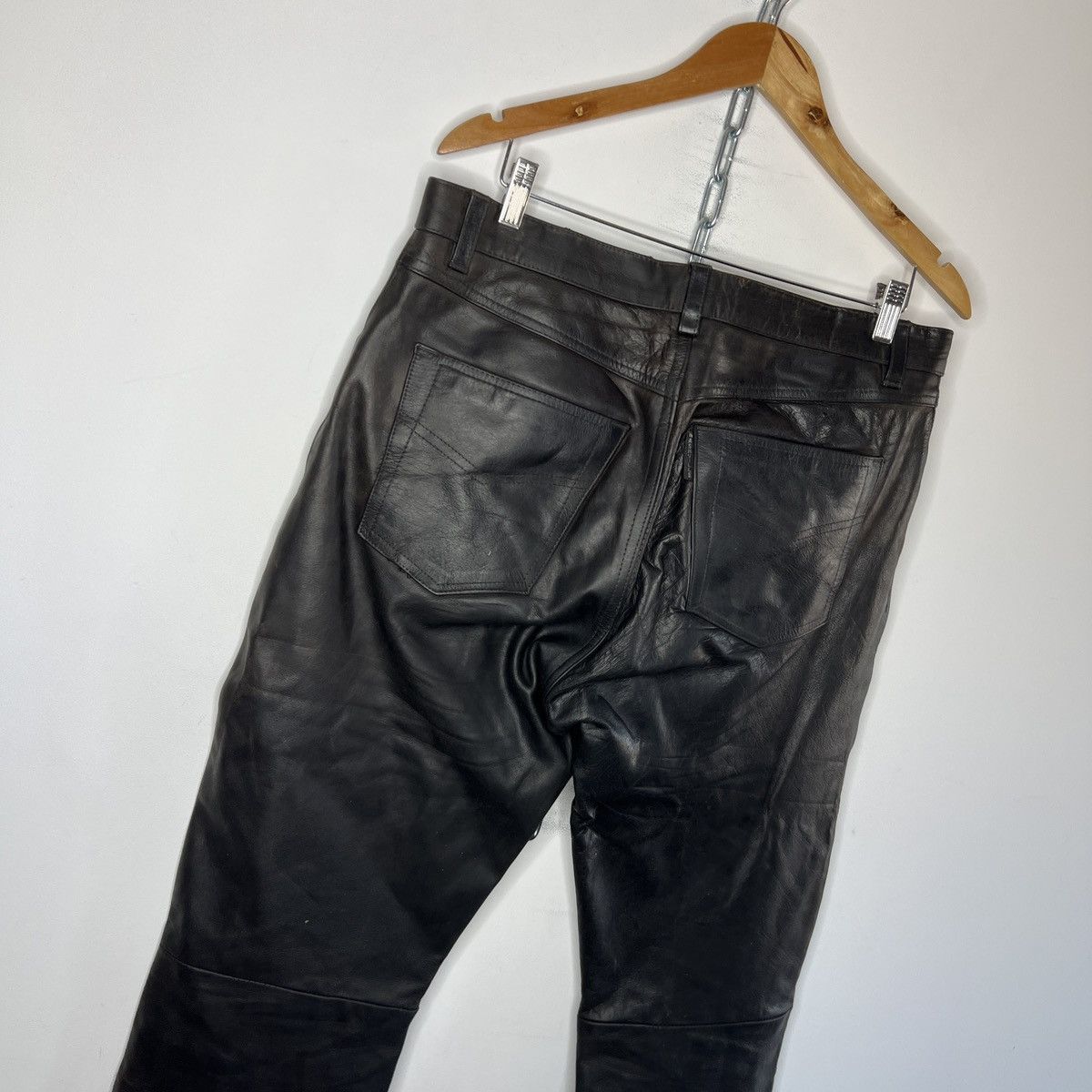 Leather × Vintage Vintage Nashville Classic Leather MOTO Pants Trousers Biker Size US 36 / EU 52 - 9 Thumbnail