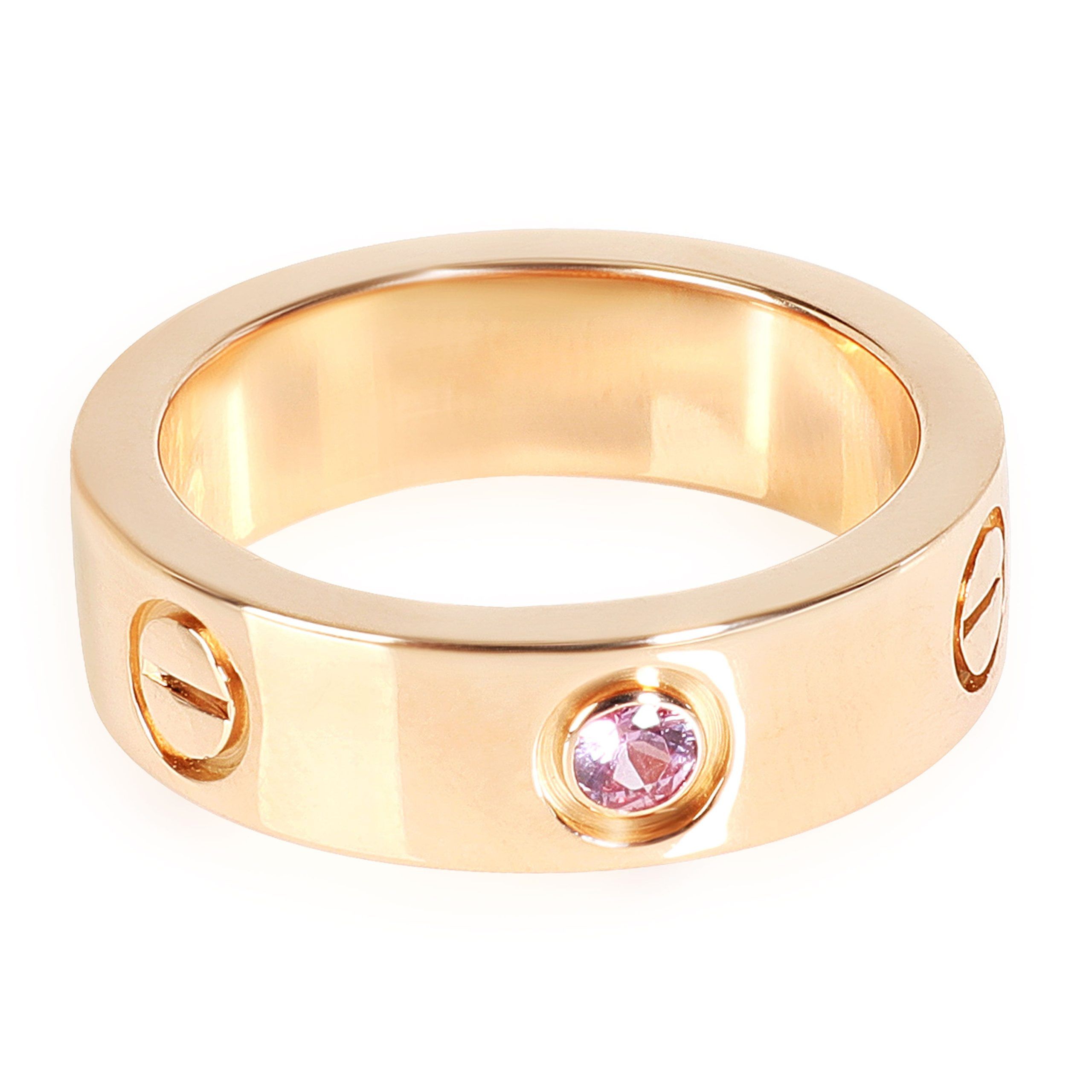 image of Cartier Love Sapphire Ring In 18K Rose Gold Pink, Women's