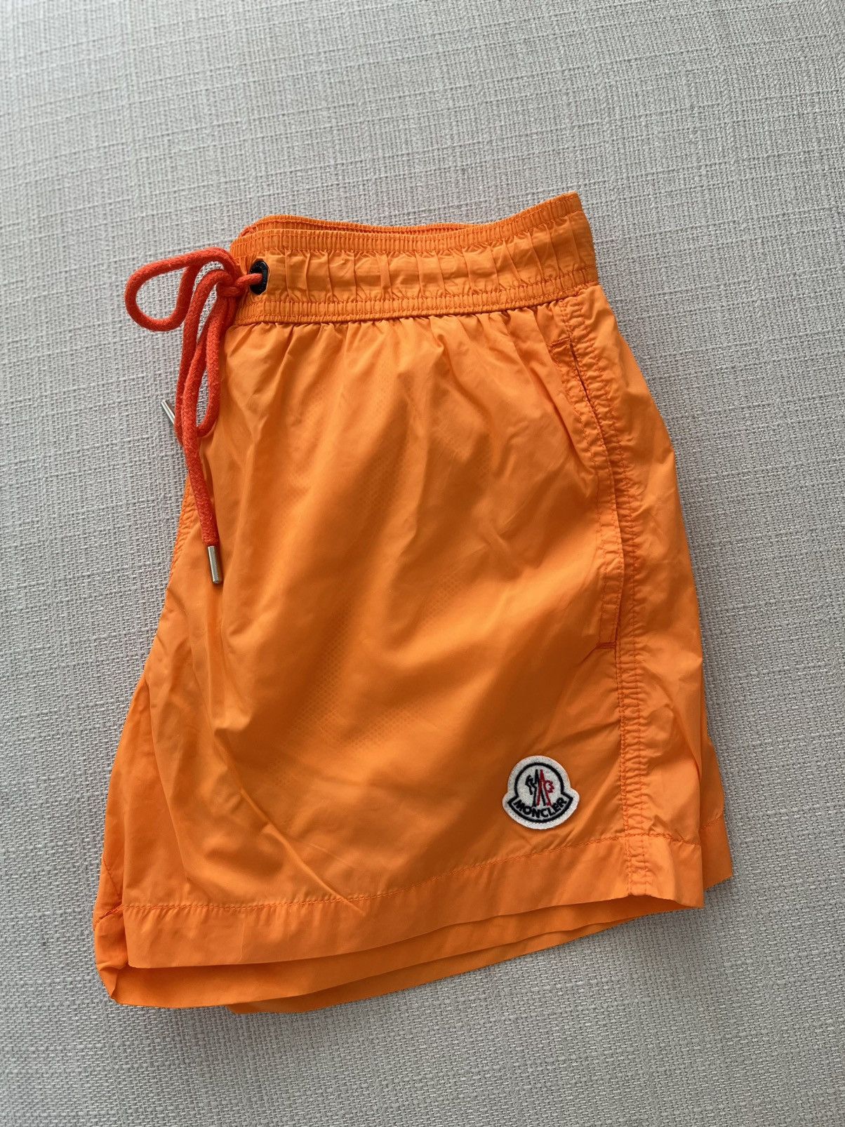 Moncler Moncler Logo Patch Swim Shorts - Bright Orange Size US 30 / EU 46 - 3 Thumbnail
