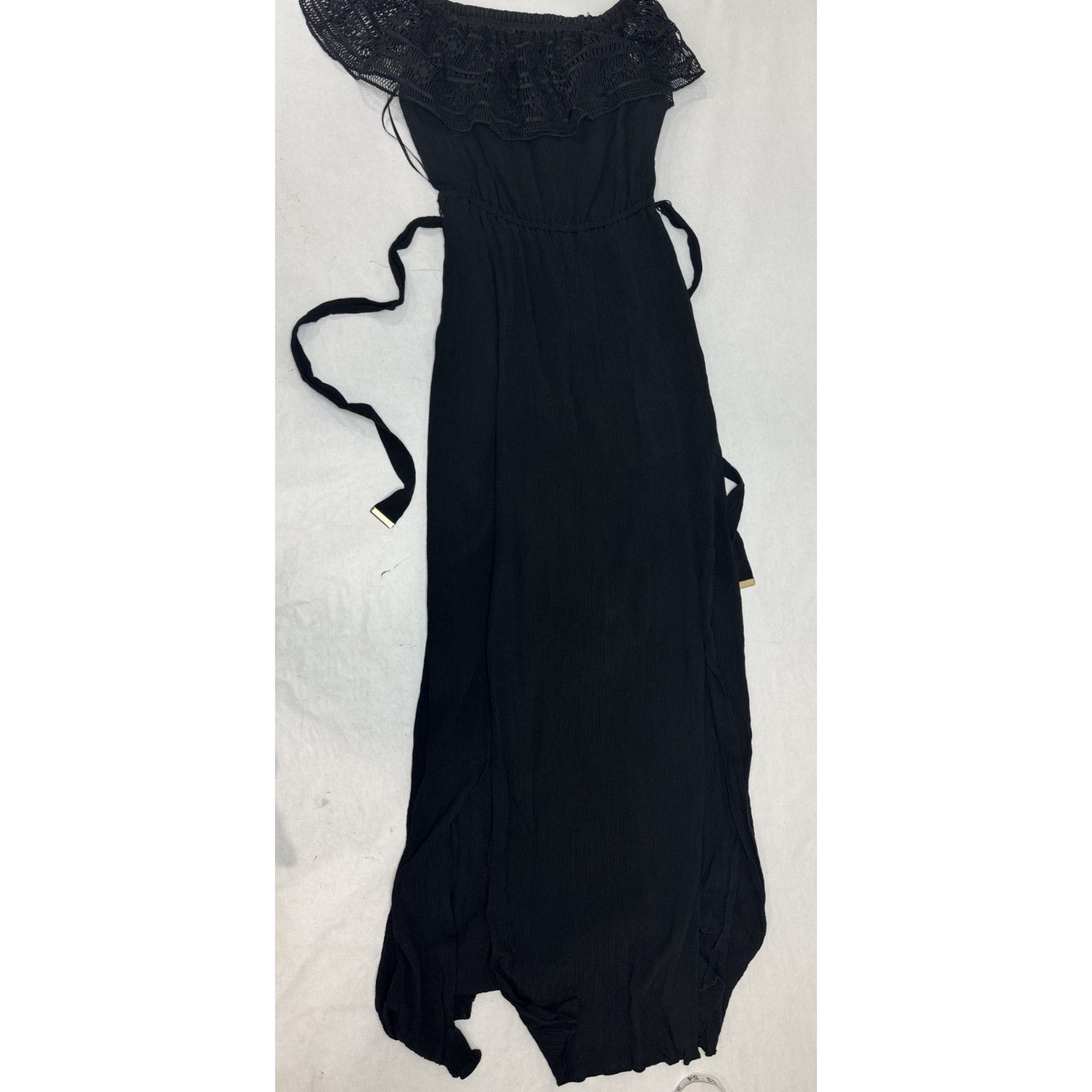 Apt. 9 Whimsigoth Black Dress Boho Long Slit Lace Gothic Cottage XS Size XS / US 0-2 / IT 36-38 - 4 Thumbnail