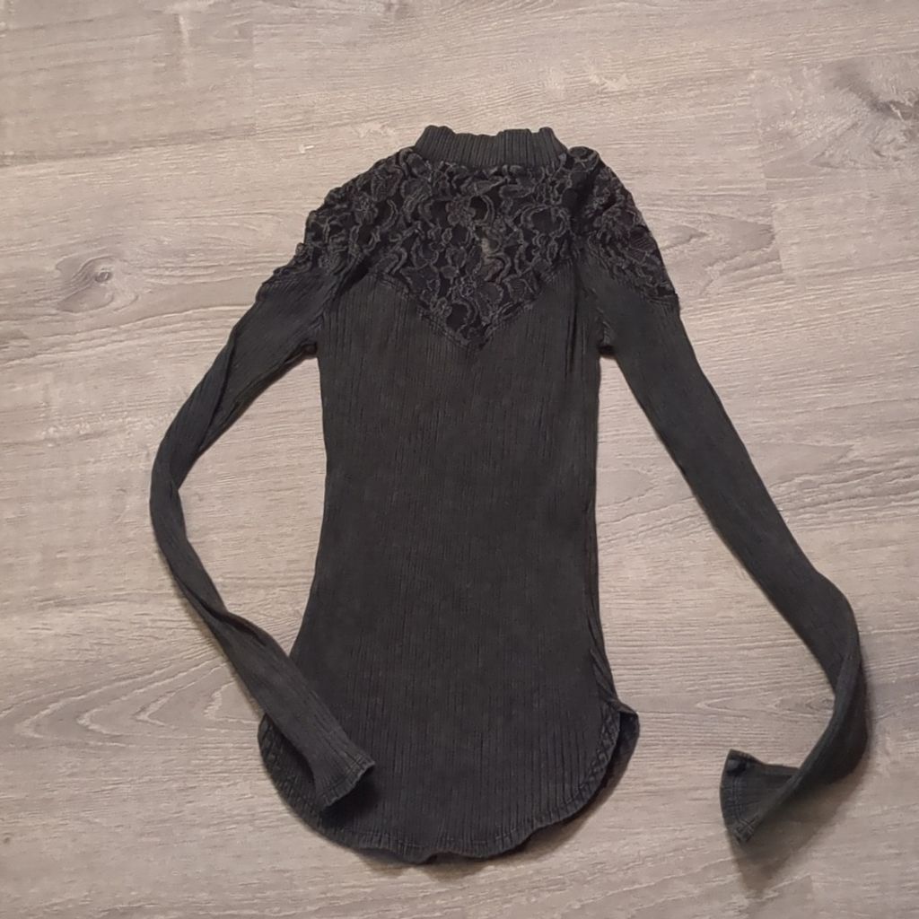 Free People Free people black ribbed lace top size XS Size XS / US 0-2 / IT 36-38 - 3 Thumbnail