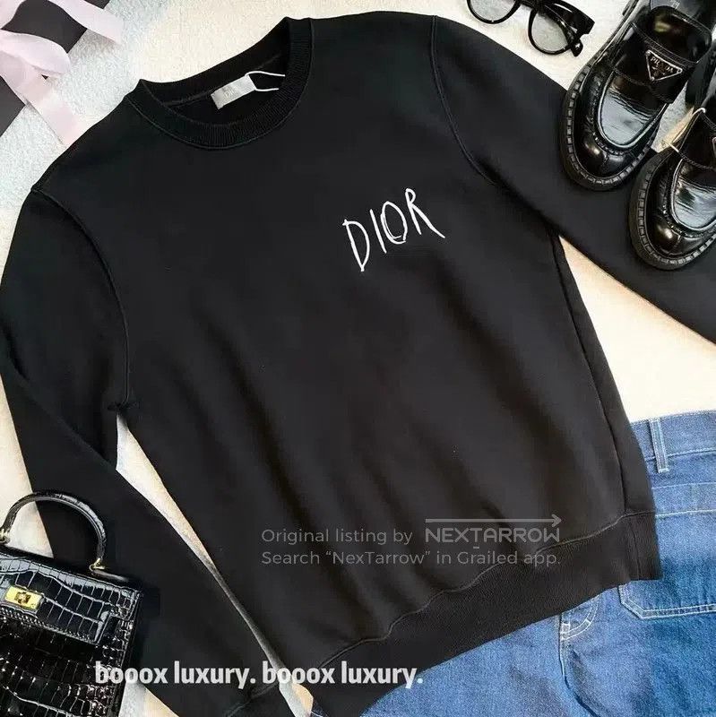 Dior Dior Women's Black Cotton Pullover Sweatshirt . Size S / US 4 / IT 40 - 4 Thumbnail