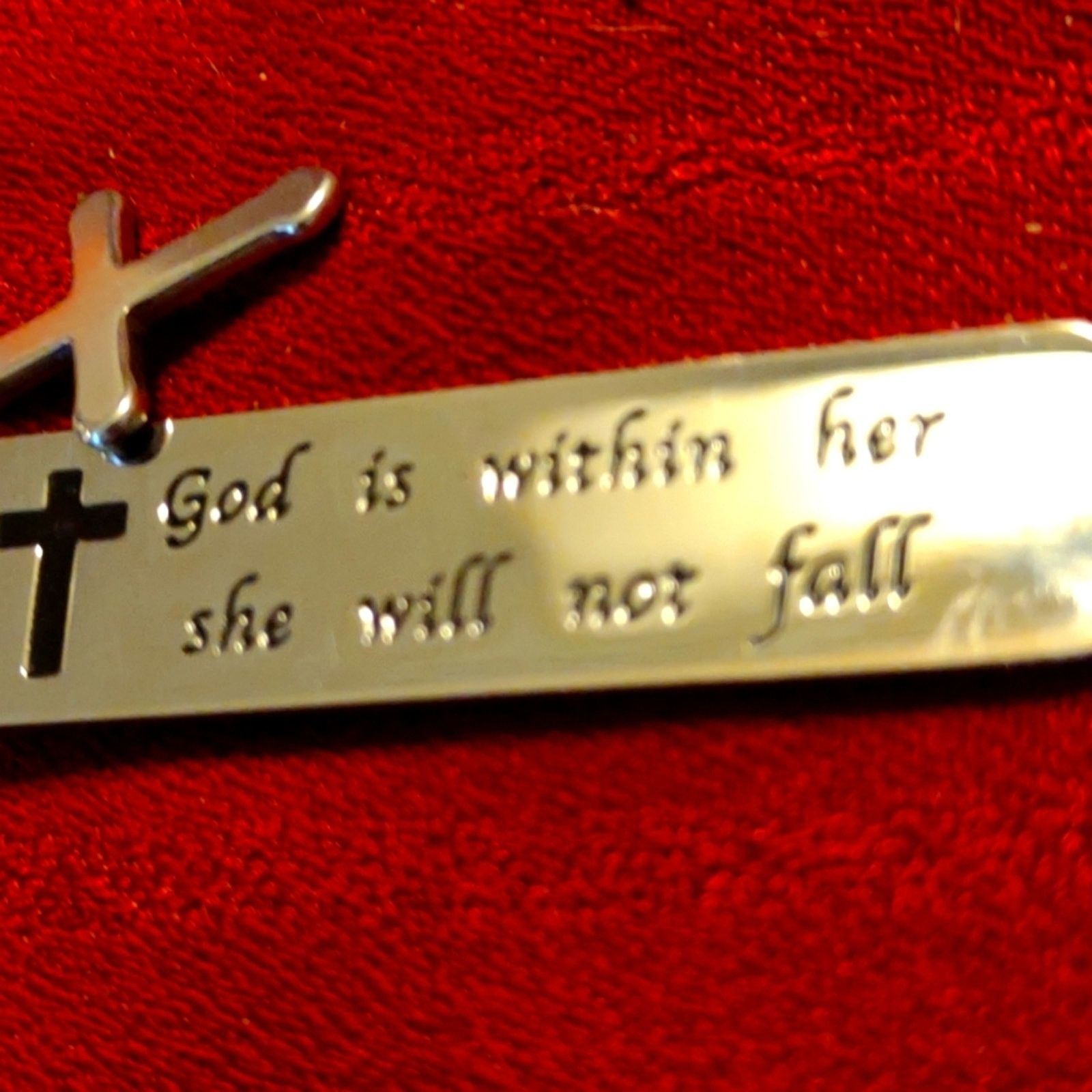 Vintage Vtg. religious keychain~God is within her she will not fall~ Size ONE SIZE - 2 Thumbnail