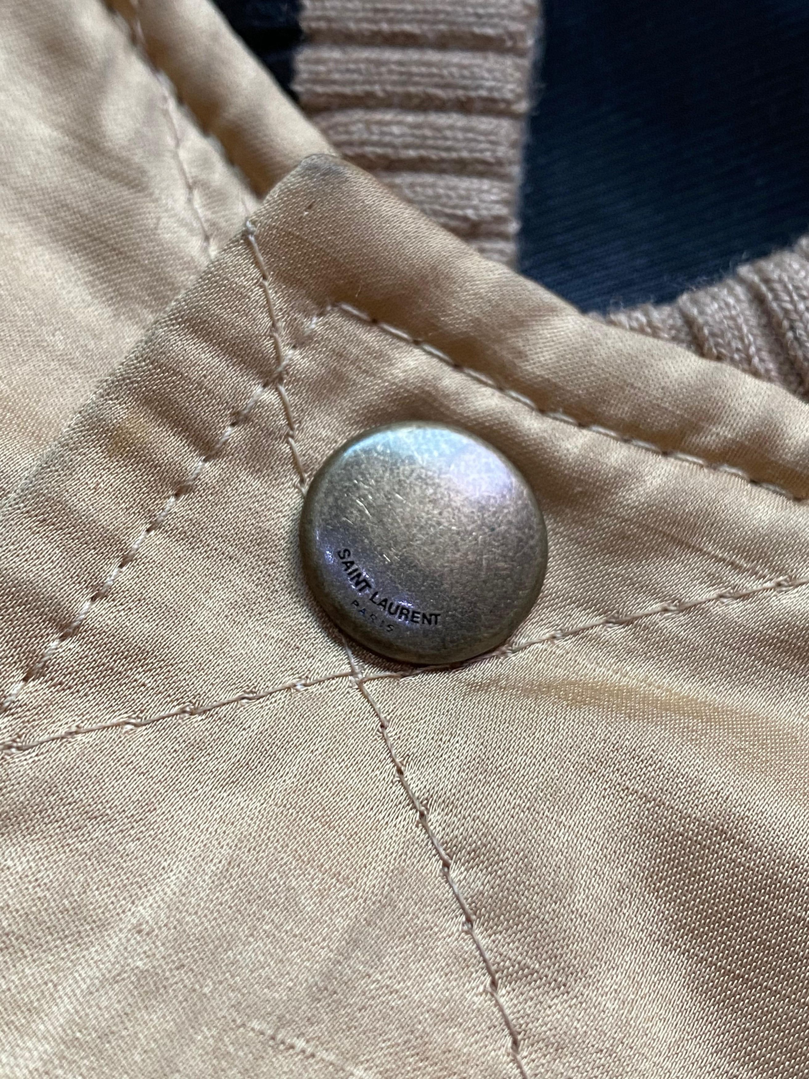 Saint Laurent Paris Saint Laurent Gold Quilted Bomber Jacket Size US M / EU 48-50 / 2 - 4 Thumbnail