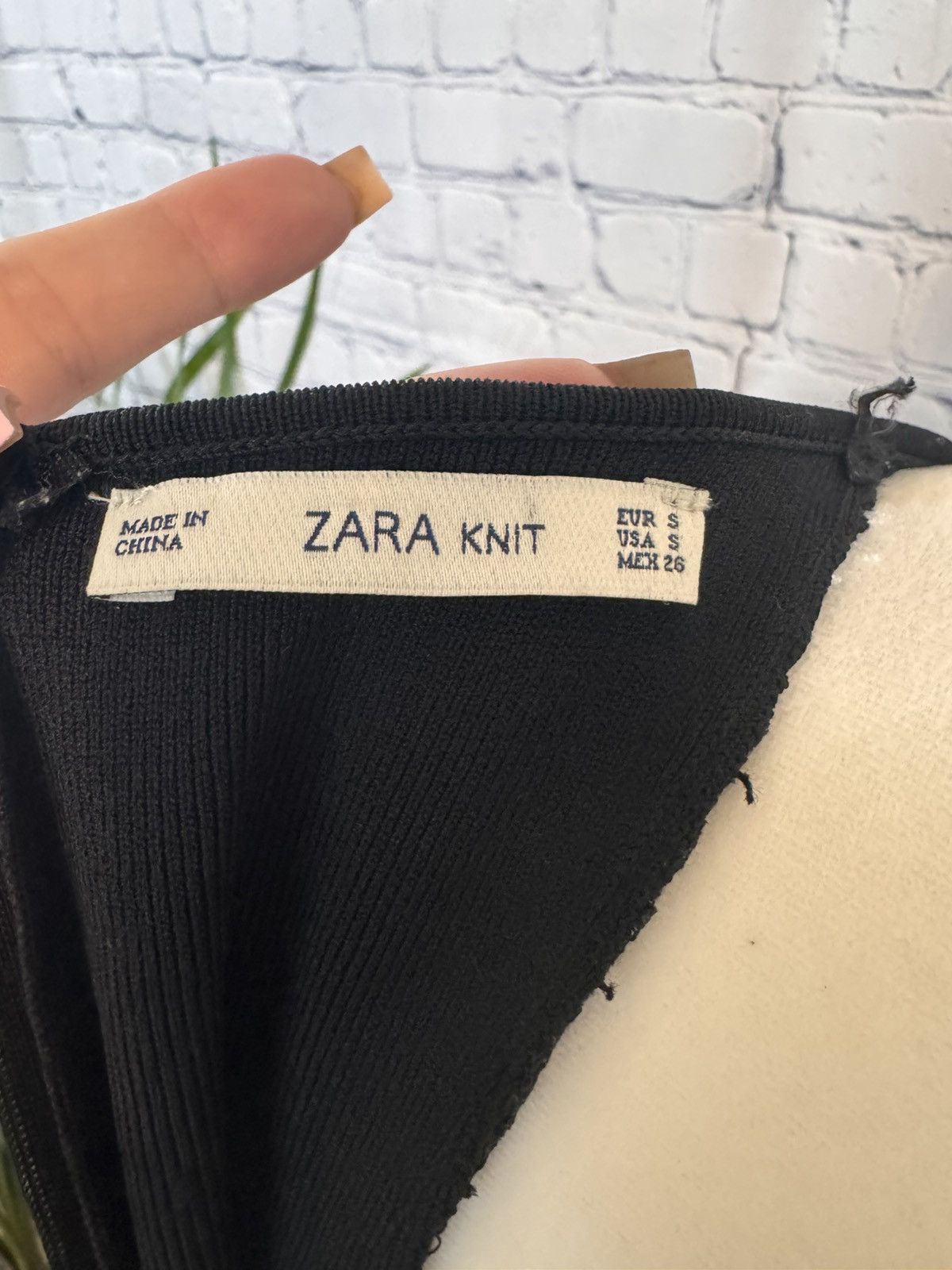 Zara ZARA knit black dress with lace accents Size S / US 4 / IT 40 - 12 Thumbnail