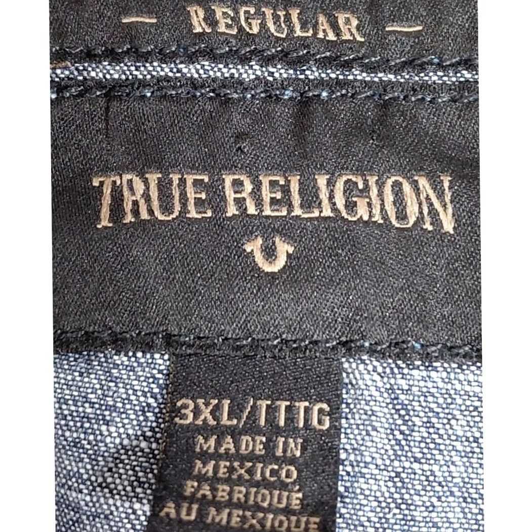 True Religion True Religion Denim Shirt Blue Solid Long Sleeve Men 3XL Size US XXL / EU 58 / 5 - 5 Thumbnail