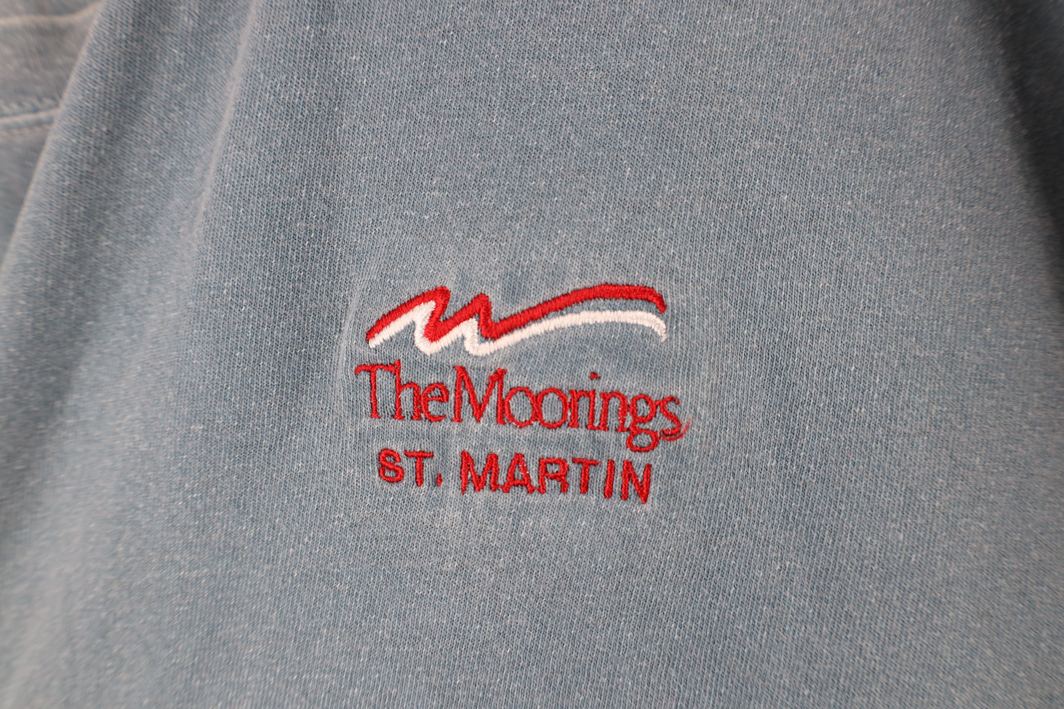 Vintage Vintage 90s The Moorings St Martin Stonewash T-Shirt Teal Size US XXL / EU 58 / 5 - 4 Thumbnail
