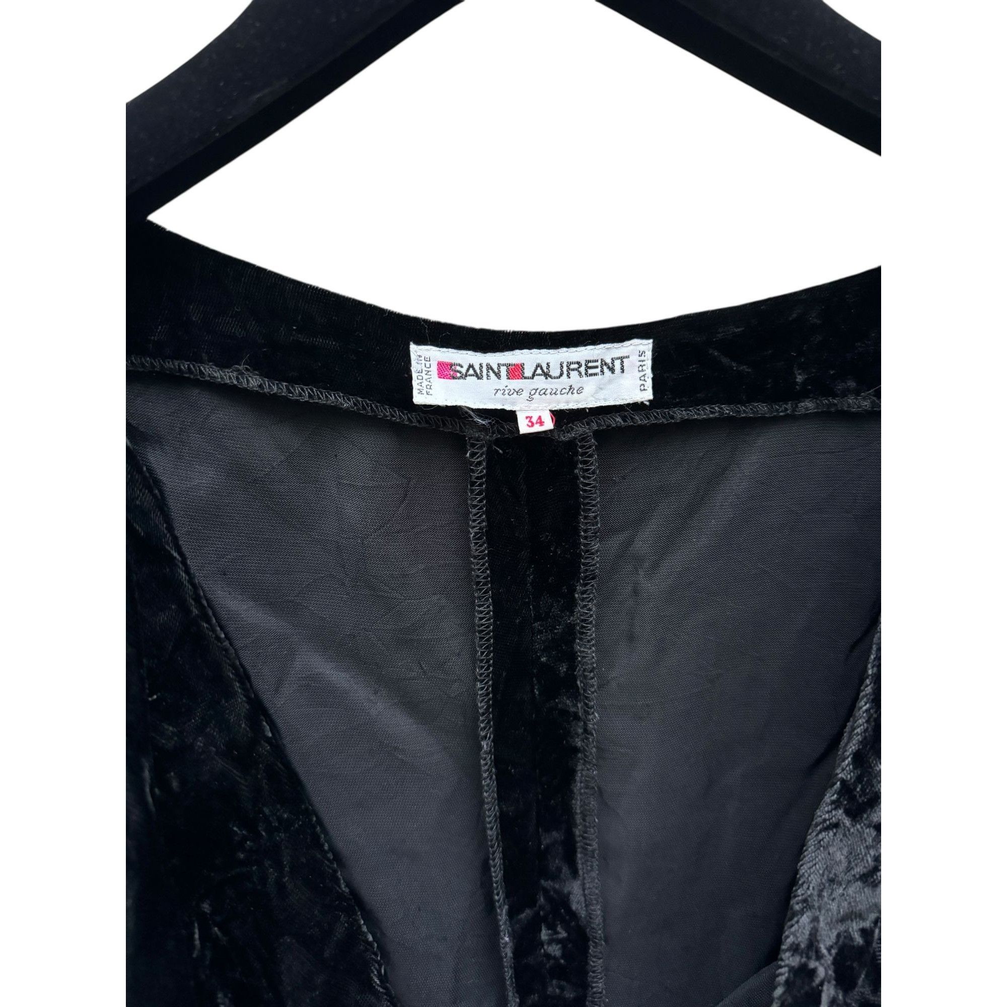 Yves Saint Laurent 1970s Black Velvet Wrap Dress Size XS / US 0-2 / IT 36-38 - 3 Thumbnail