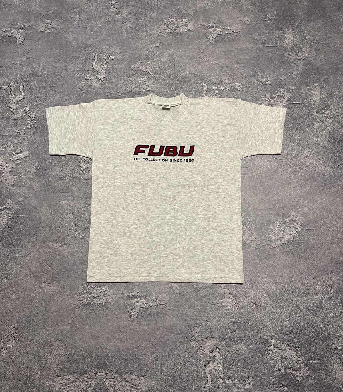 Fubu × Rap Tees × Vintage Vintage Fubu Tee Jersey Velur Big Logo 1992s Rap Skate Gang Size US XXL / EU 58 / 5 - 1 Thumbnail