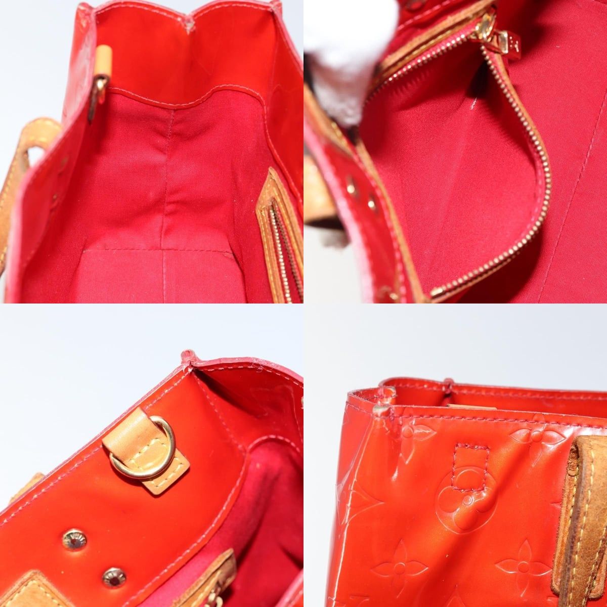 Louis Vuitton LOUIS VUITTON Monogram Vernis Reade PM Hand Bag Red Rouge Size ONE SIZE - 12 Thumbnail