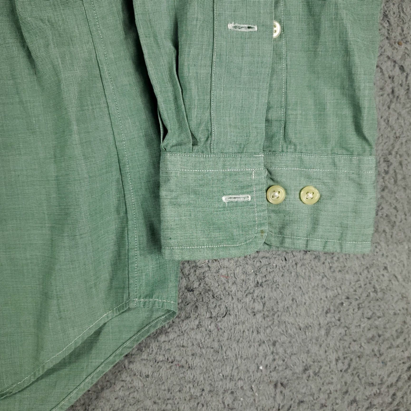 Ralph Lauren Ralph Lauren Shirt Adult 17 Green Button-Down Long Sleeve Cotton Solid Mens Size 46R - 6 Thumbnail