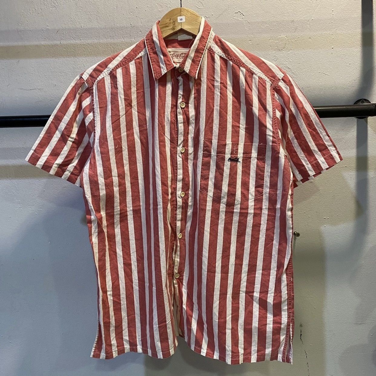 Coca Cola Coca-Cola Vintage Stripe Logo Button Up Shirts Pocket Size US L / EU 52-54 / 3 - 1 Thumbnail