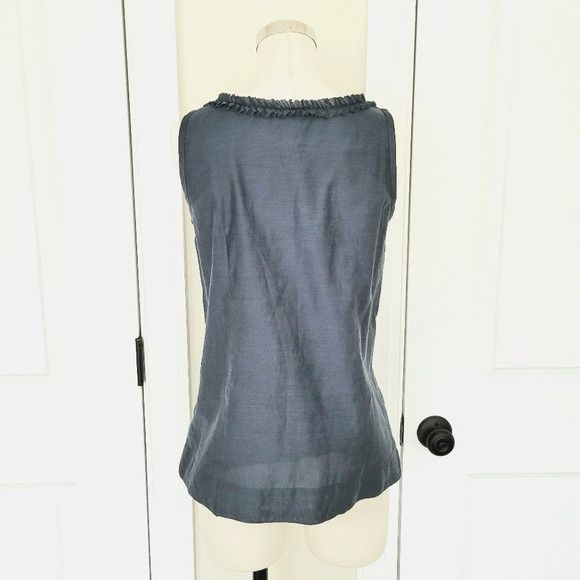 J.Crew Floral Cotton/Silk Embroidered Slvless Blouse Spring Summer Size S / US 4 / IT 40 - 5 Thumbnail
