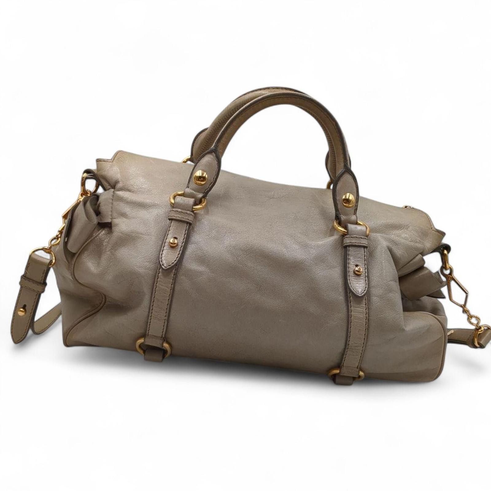 Miu Miu Miu Miu - Gray Leather Satchel Handbag Size ONE SIZE - 2 Thumbnail