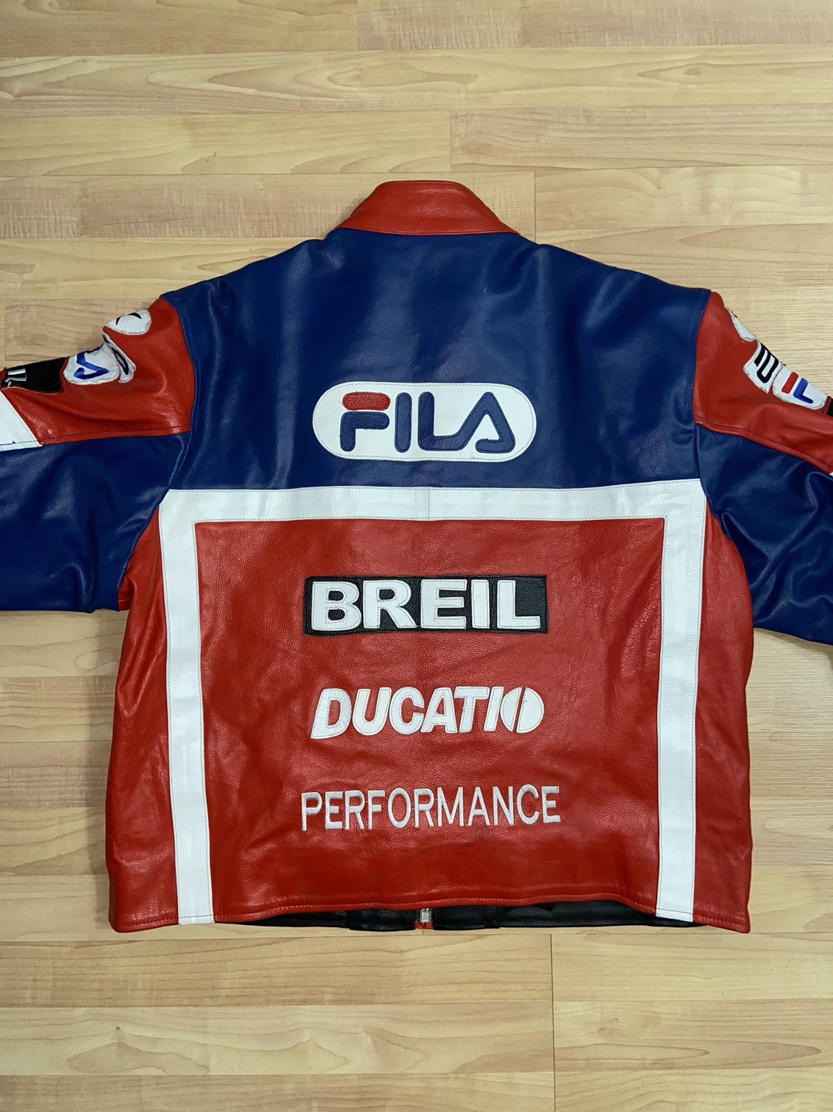 Fila × Leather Jacket × Racing Fila Ducati racing jacket