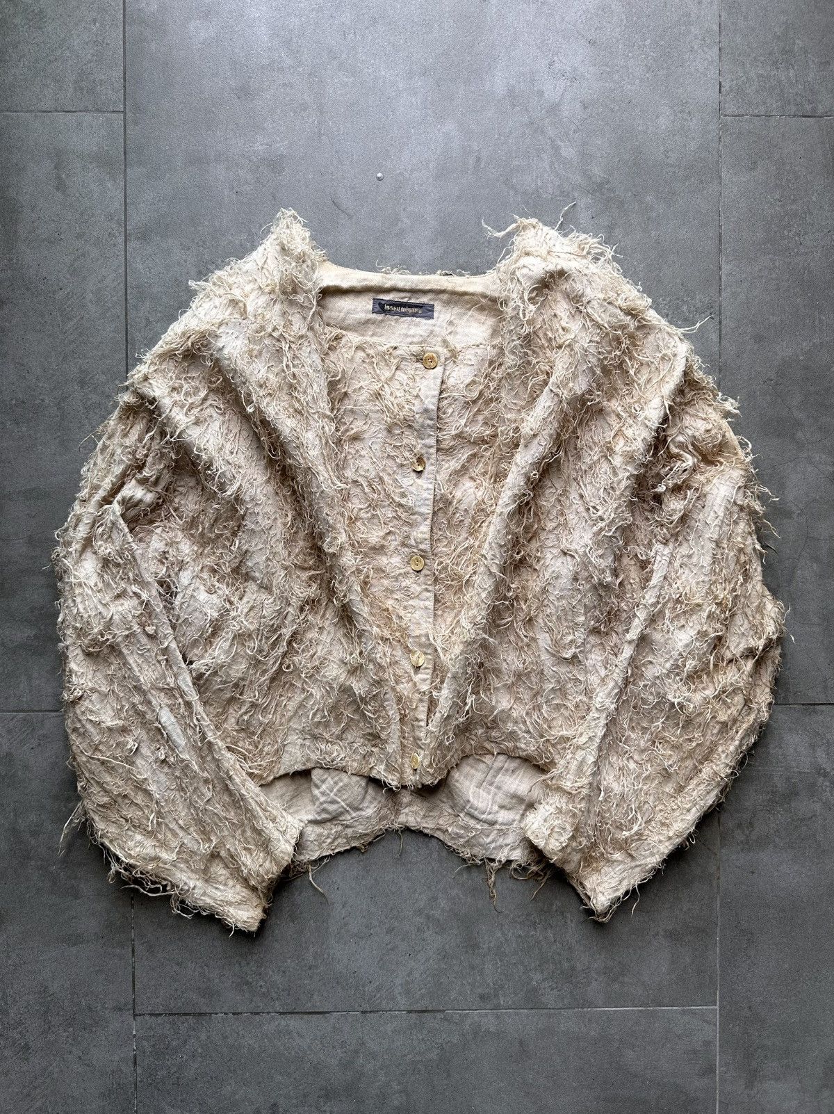 Issey Miyake 1980s ISSEY MIYAKE TEXTURED LINEN JACKET Size US M / EU 48-50 / 2 - 1 Thumbnail
