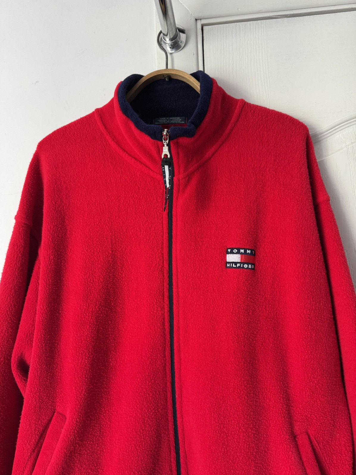 Tommy Hilfiger Vintage 90s Tommy Hilfiger Full Zip Fleece Red Size US L / EU 52-54 / 3 - 3 Thumbnail