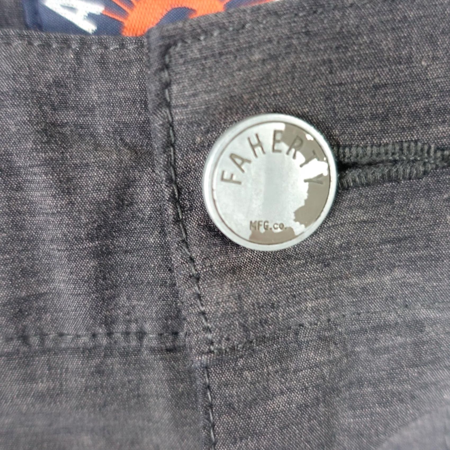 Faherty Faherty All Day Shorts Mens 35 Gray Chino Stretch Drawstring Comfort Casual Golf Size US 35 - 2 Thumbnail