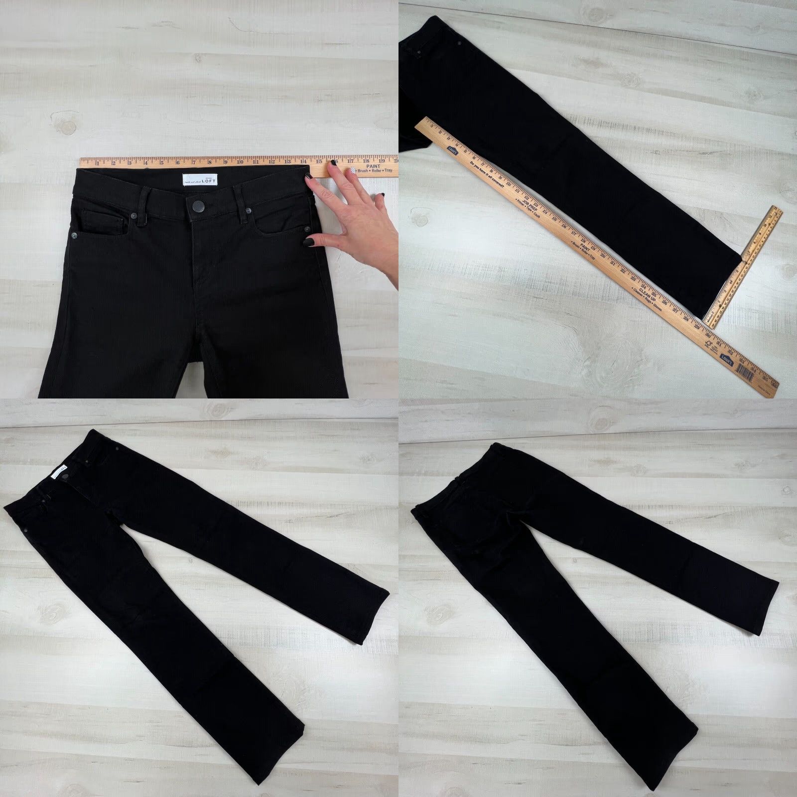 Loft LOFT Womens Skinny Jeans 28" Waist Black Denim Stretch Mid Rise Size 28" / US 6 / IT 42 - 8 Thumbnail