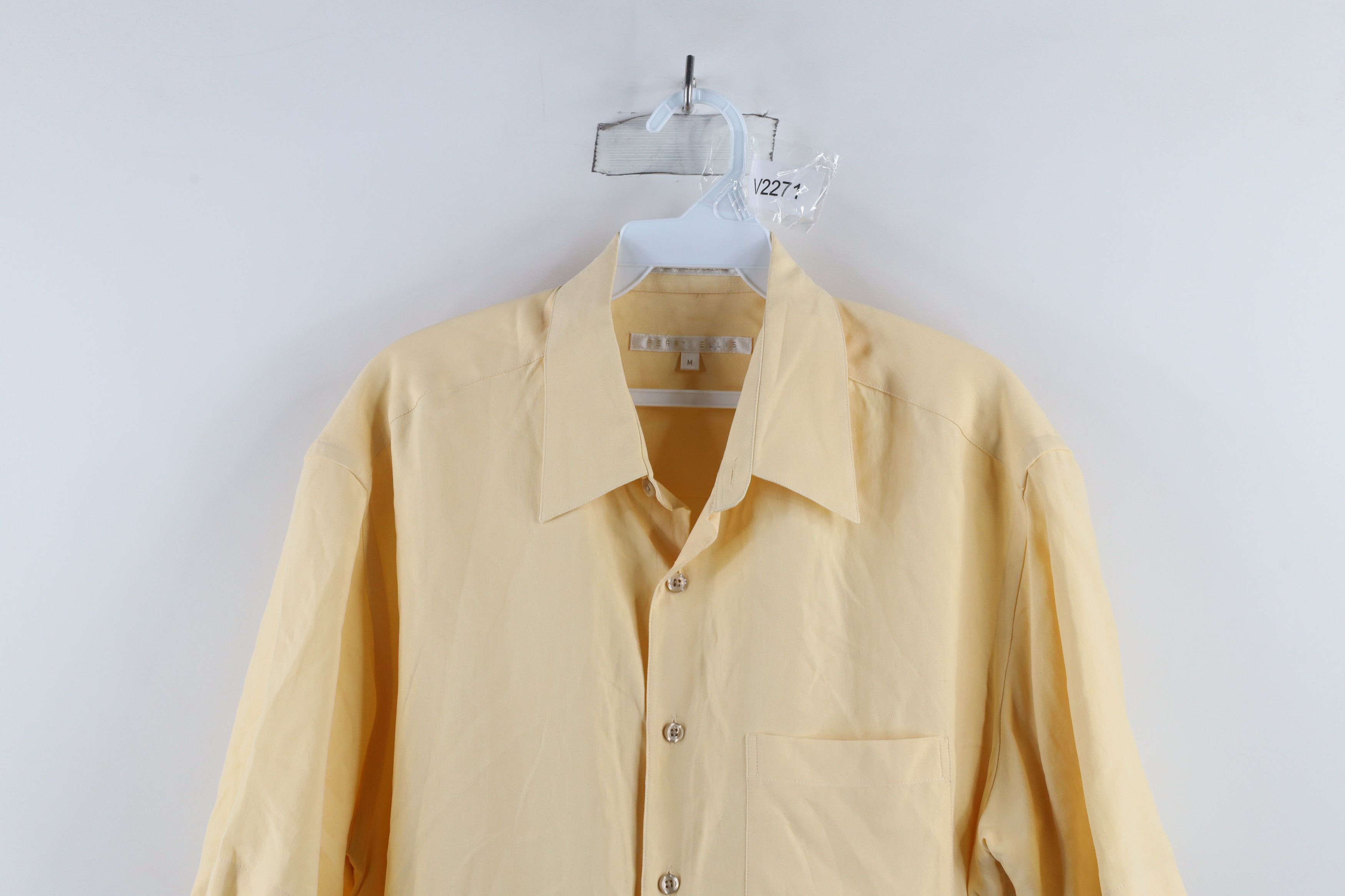 Vintage Vintage 90s Streetwear Silk Short Sleeve Button Shirt Yellow Size US M / EU 48-50 / 2 - 2 Thumbnail