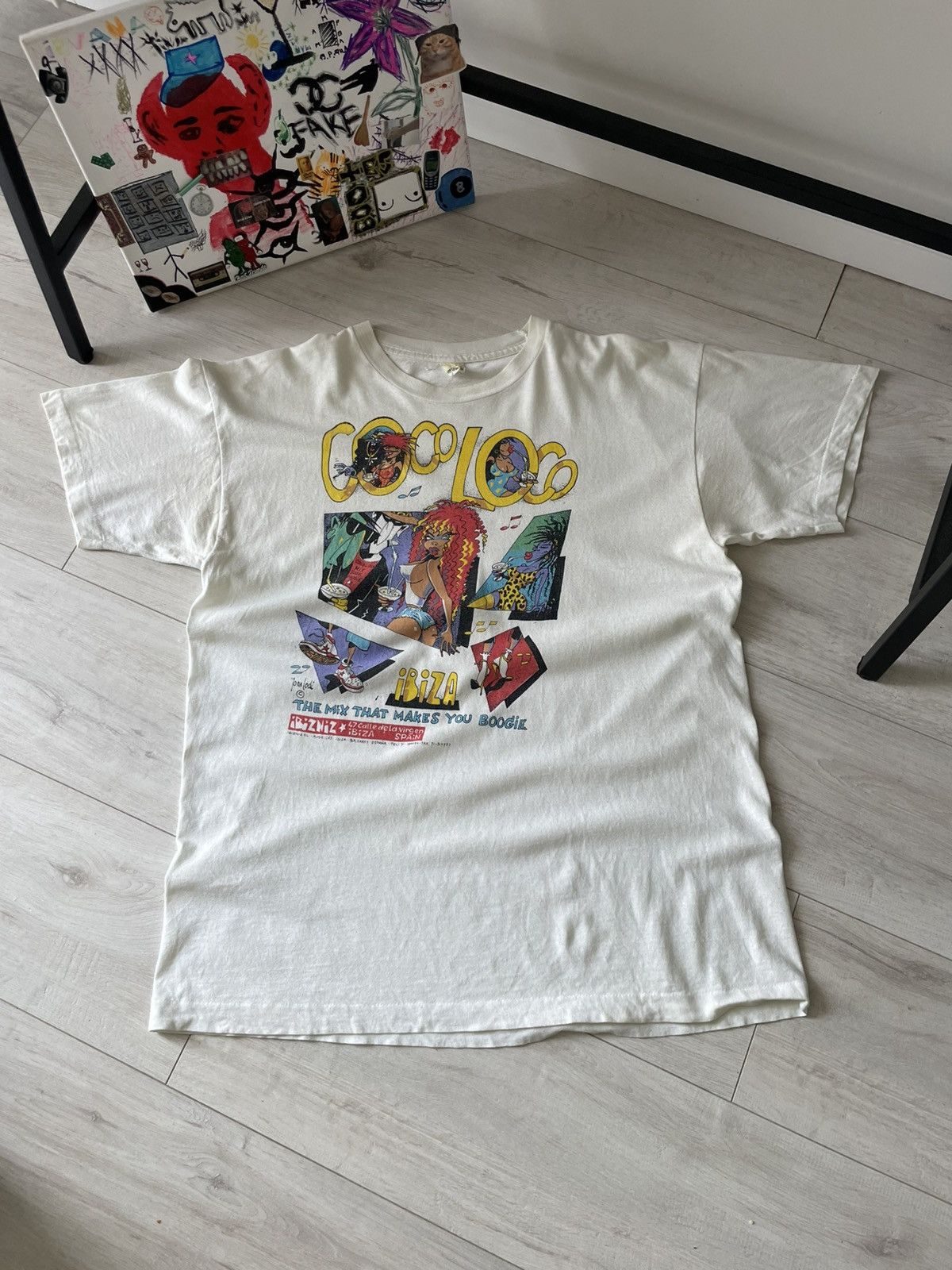 Vintage Vintage 1990's Coco Loco Ibiza T-Shirt John Lodi Art Size US XL / EU 56 / 4 - 1 Thumbnail
