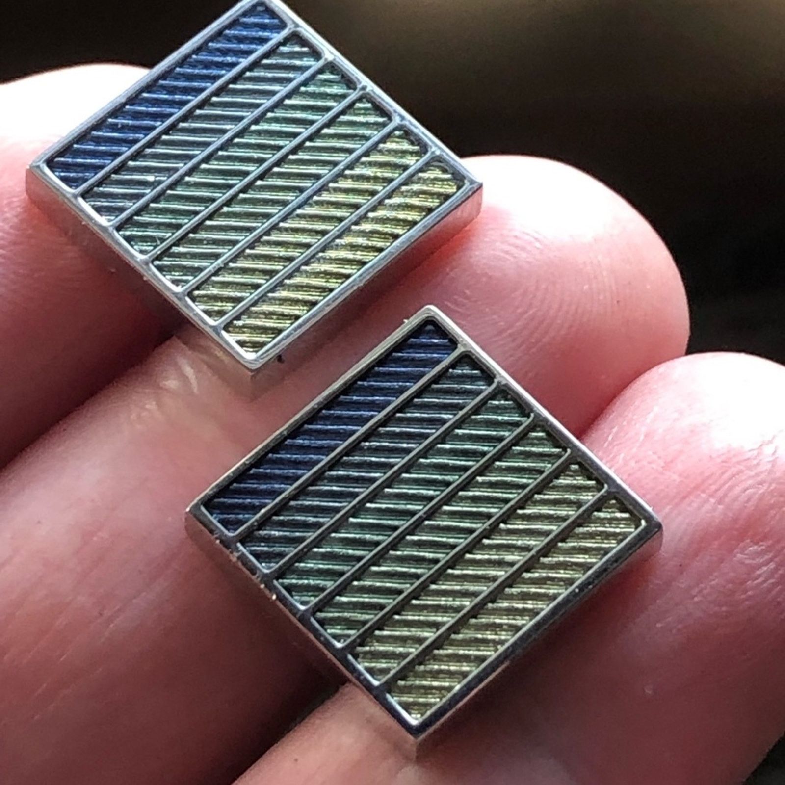 Other Marks & Spencer blue ombré mix silver cuff links NIB Size ONE SIZE - 8 Thumbnail