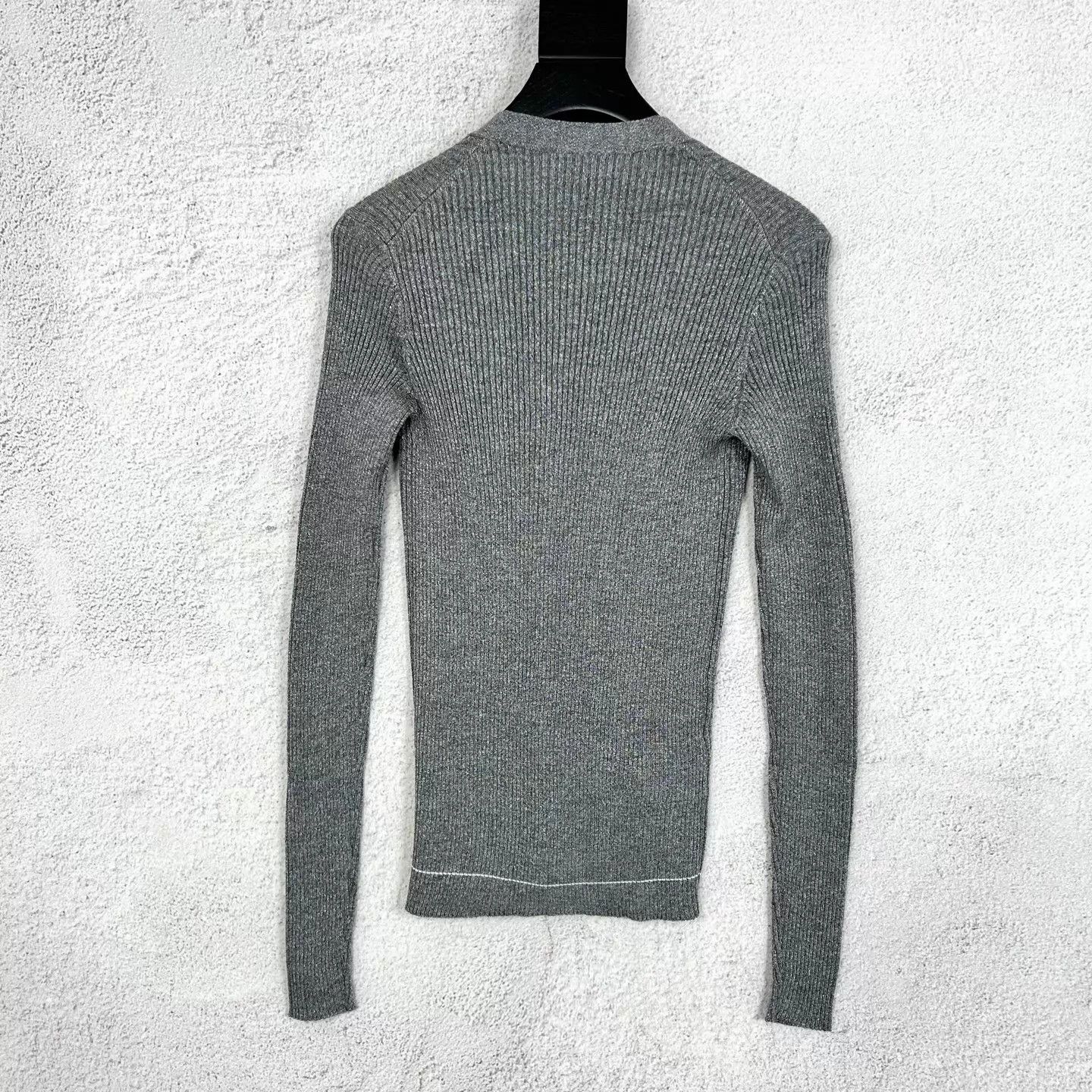 Prada Prada Fitted Shimmer Knit Gray Cardigan 38 Size XS / US 0-2 / IT 36-38 - 2 Thumbnail