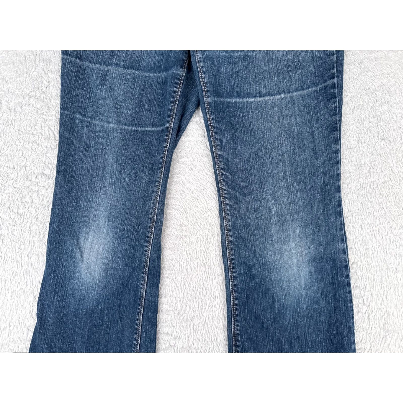 Denime Sonoma Jeans Womens 10 Blue Denim Flared Mid Rise 28x29 Cotton Stretch Jeans - City Theme, 5-Pocket, Dark Wash, Regular Size 32" / US 10 / IT 46 - 3 Thumbnail