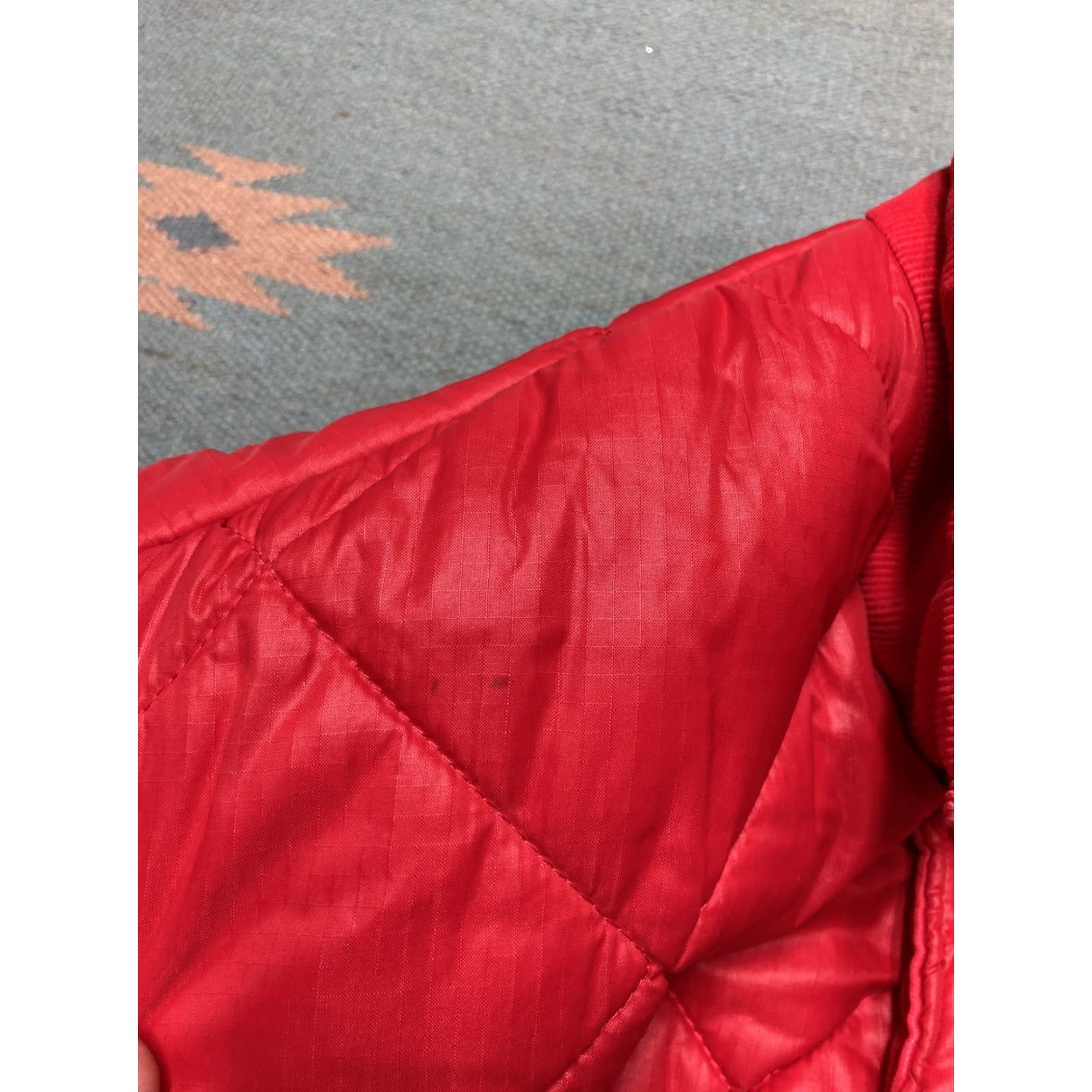 Vintage VINTAGE Quilted insulated puffer vest Down corduroy lined red button snap 80s XL Men Vest Size US XL / EU 56 / 4 - 5 Thumbnail
