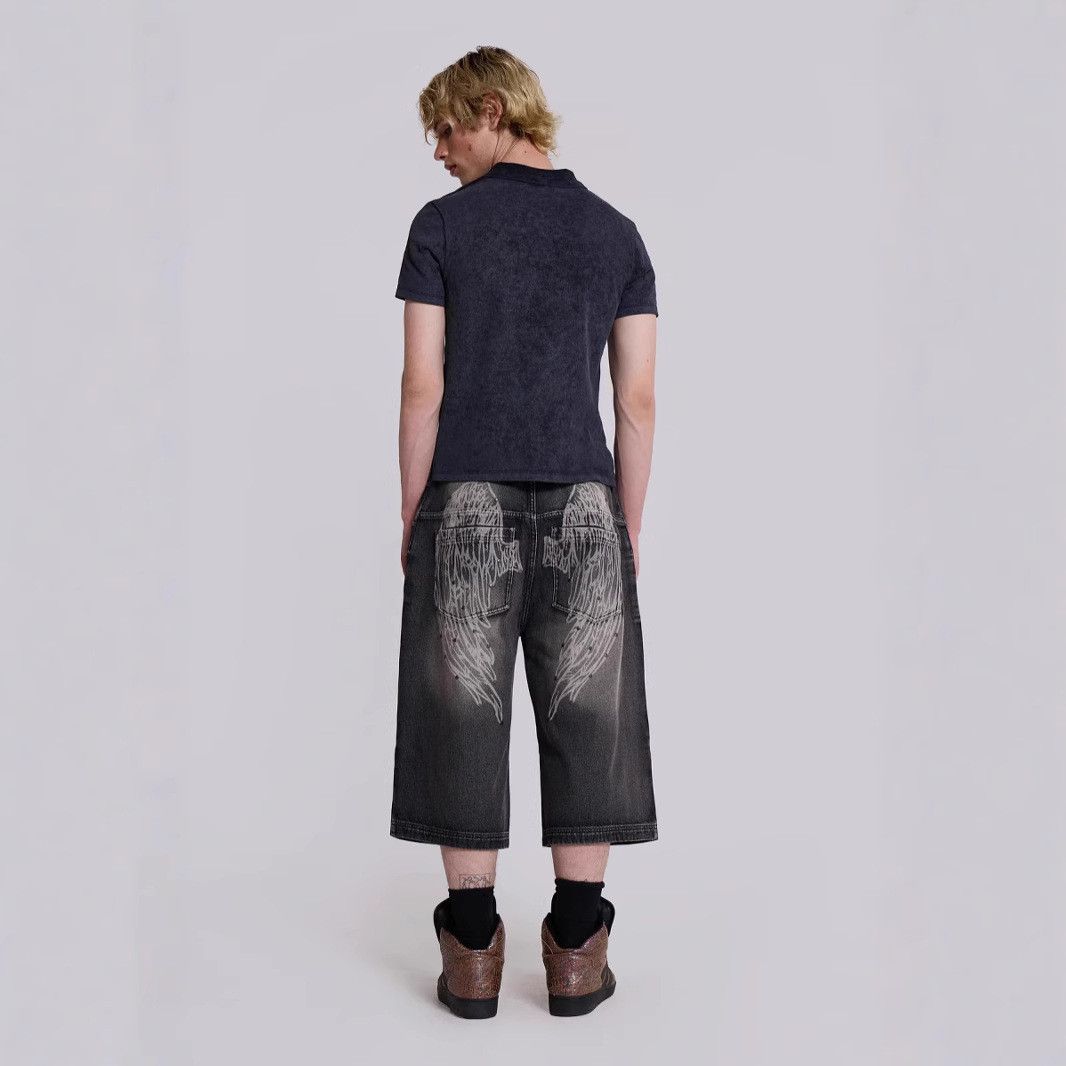 Japanese Brand Retro gradient printed wide leg denim shorts Size US 32 / EU 48 - 2 Thumbnail