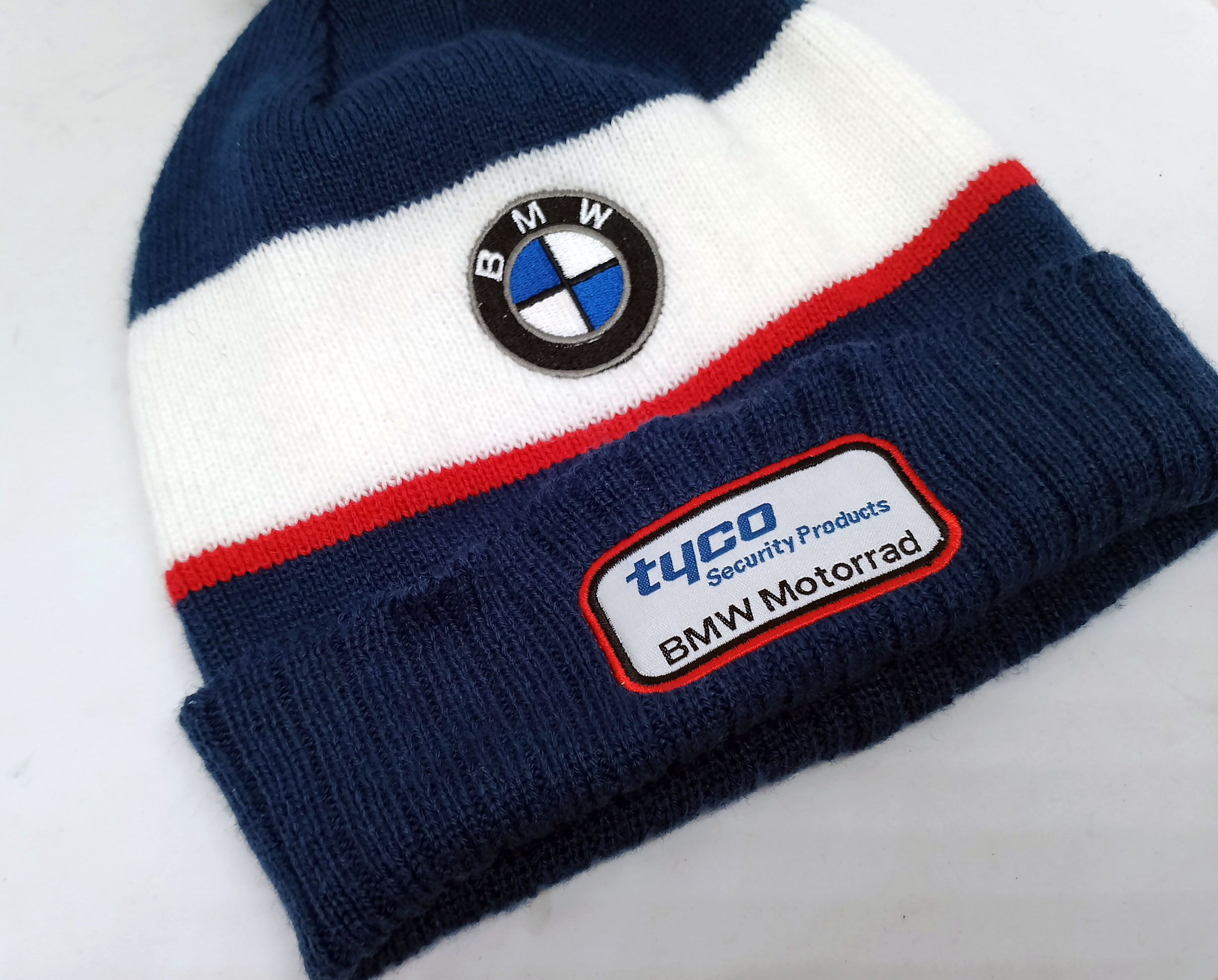 BMW BMW Motorrad Tyco Beanie Knit Hat Blue Red White Size ONE SIZE - 3 Thumbnail