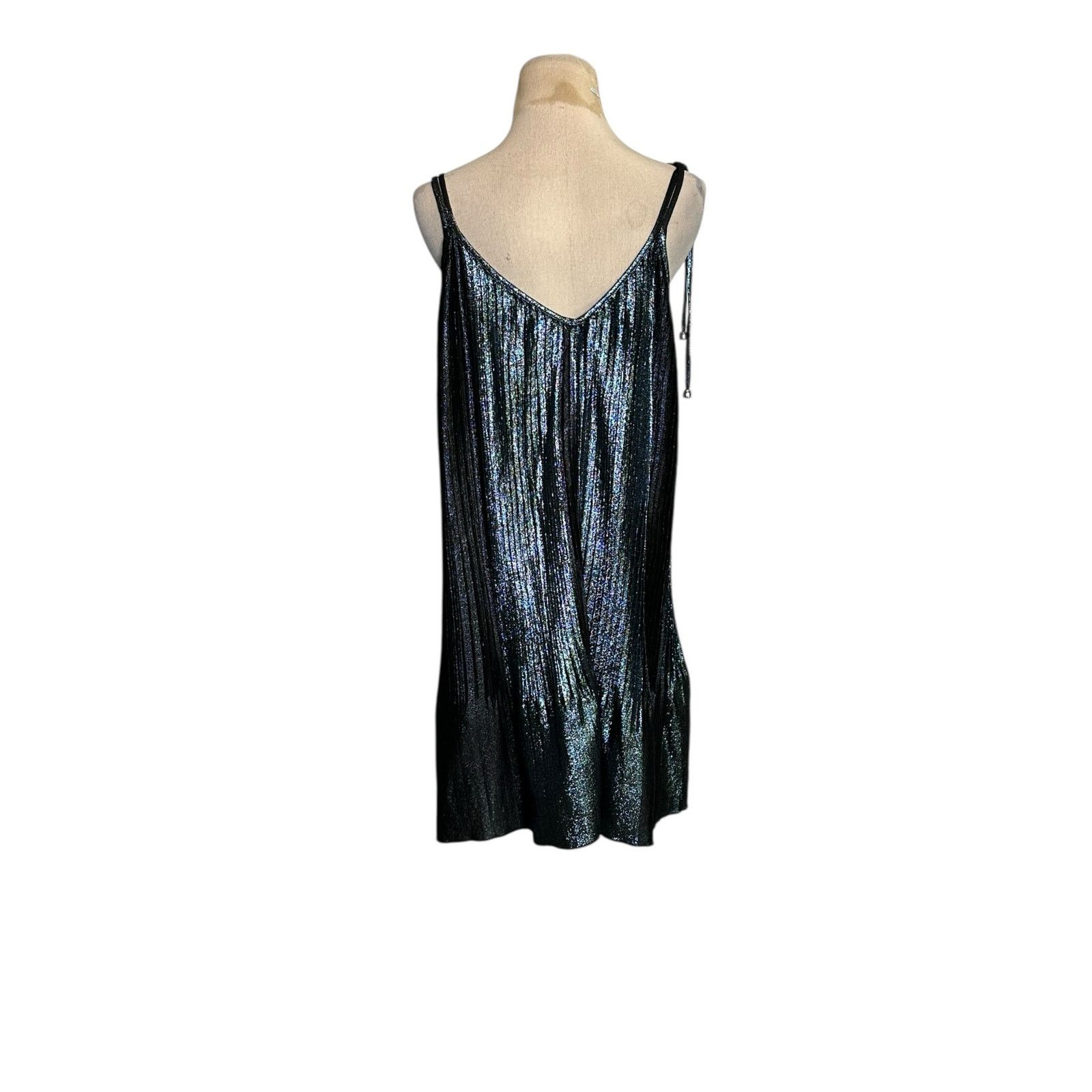 Adam Selman Adam Selman metallic pleated slip mini dress size Small Size S / US 4 / IT 40 - 15 Thumbnail