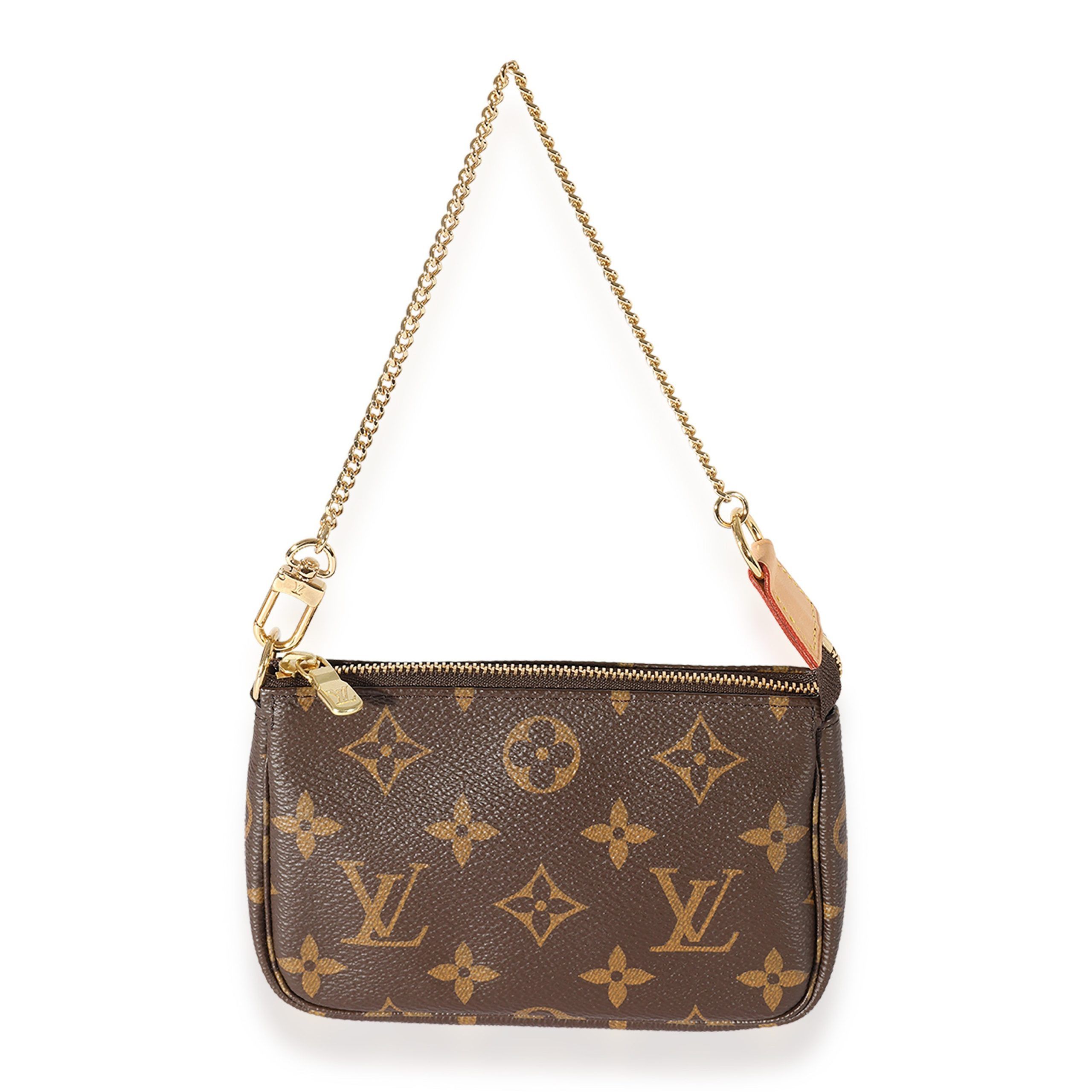 image of Louis Vuitton Monogram Canvas Mini Pochette Accessoires in Brown, Women's