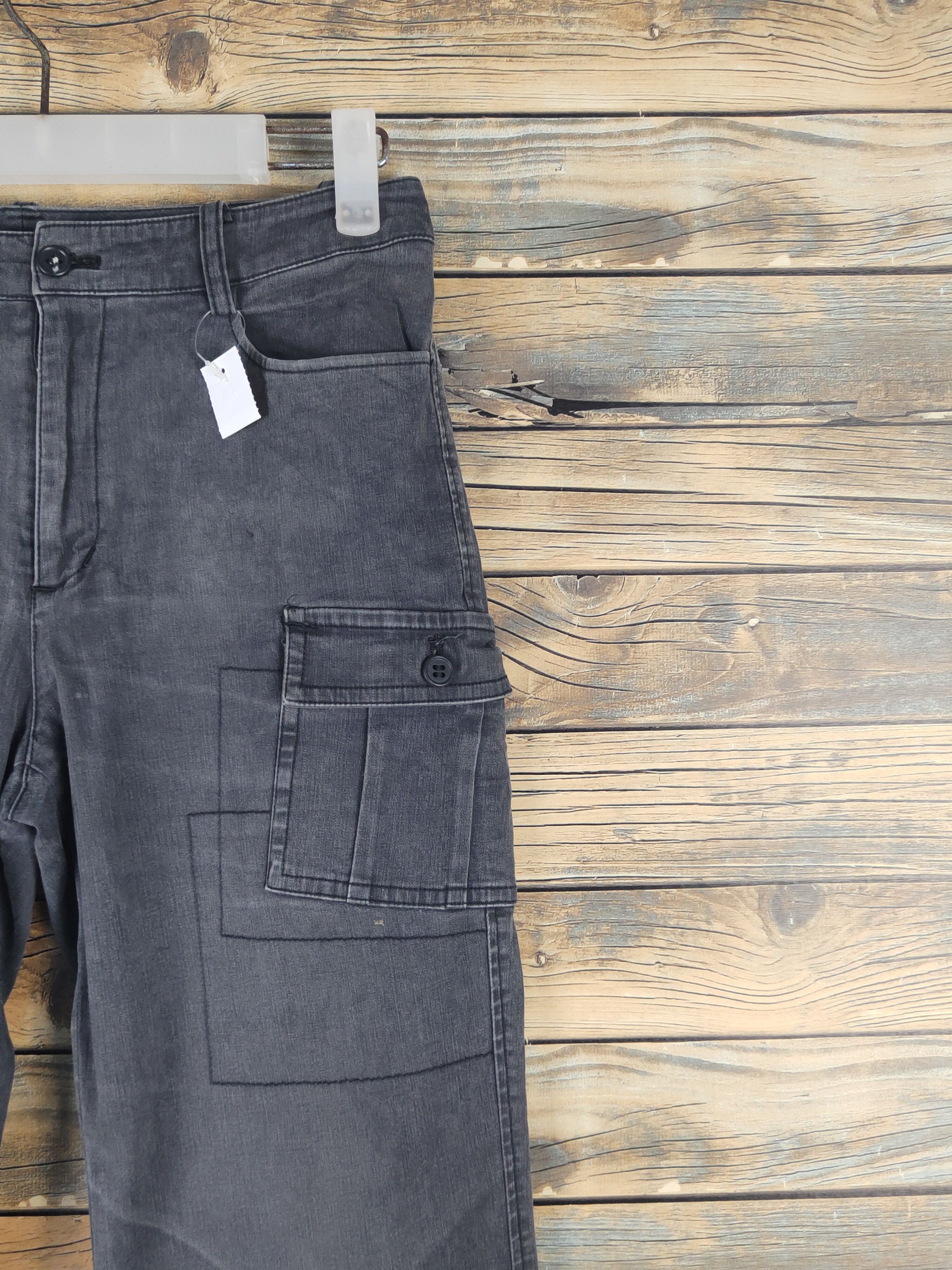 Japanese Brand DL Green Eye Black Faded Multipocket Cargo Pants #1536 Size 26" / US 2 / IT 38 - 5 Thumbnail