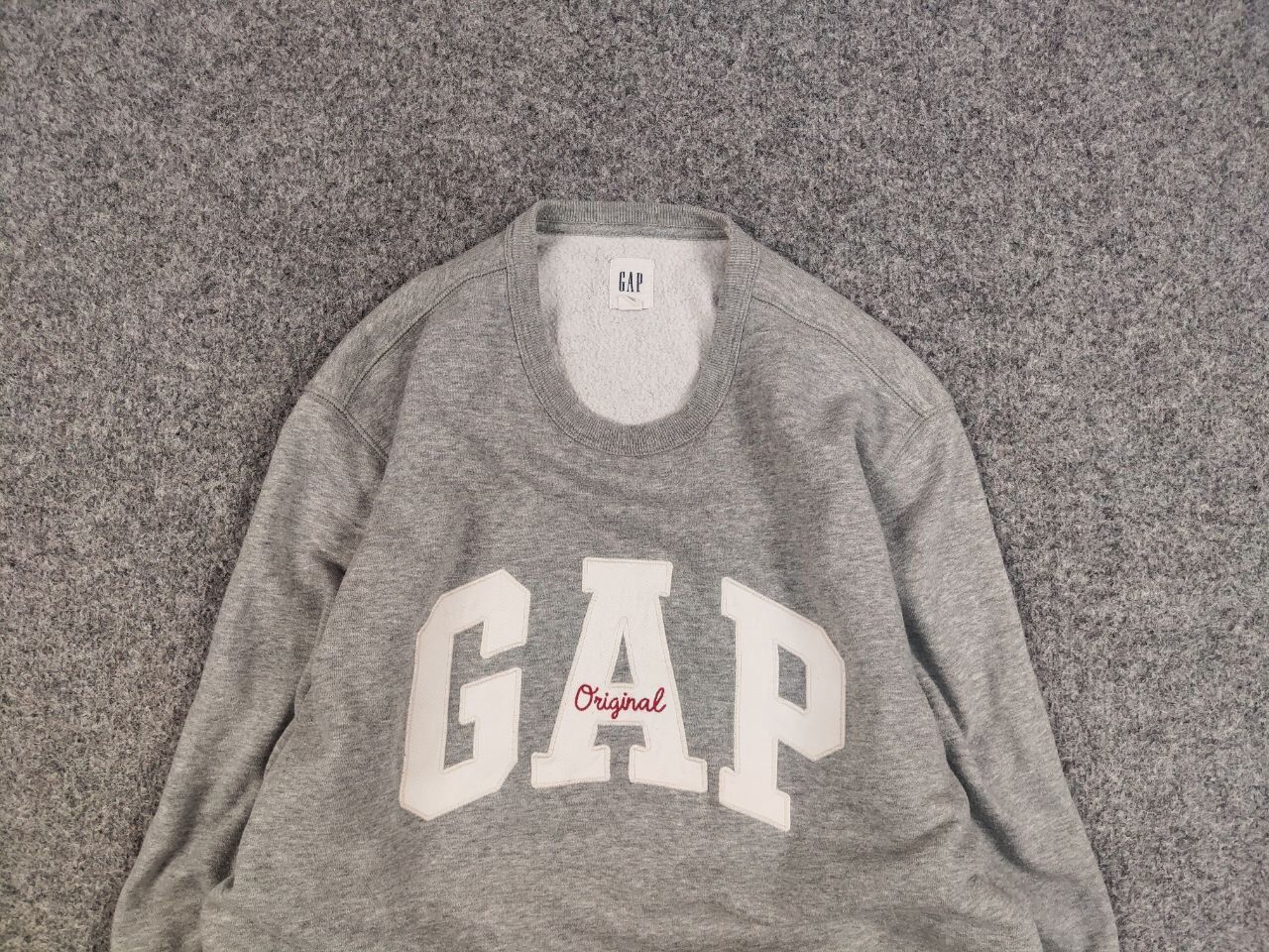 Gap Gap gray embroidered logo Crew Chek Sweatshirt Vintage Style Size US L / EU 52-54 / 3 - 8 Thumbnail