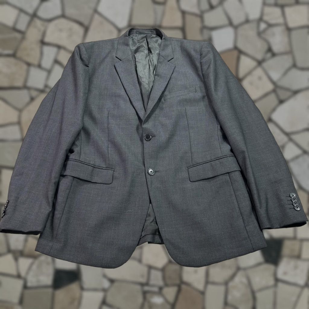 Theory Theory Mens Two-Button Notch Lapel Wool Blazer Jacket 42R Gray Formal Suit Coat Regular Sleeve 4-Button Cuff Mens Size 42R - 1 Thumbnail