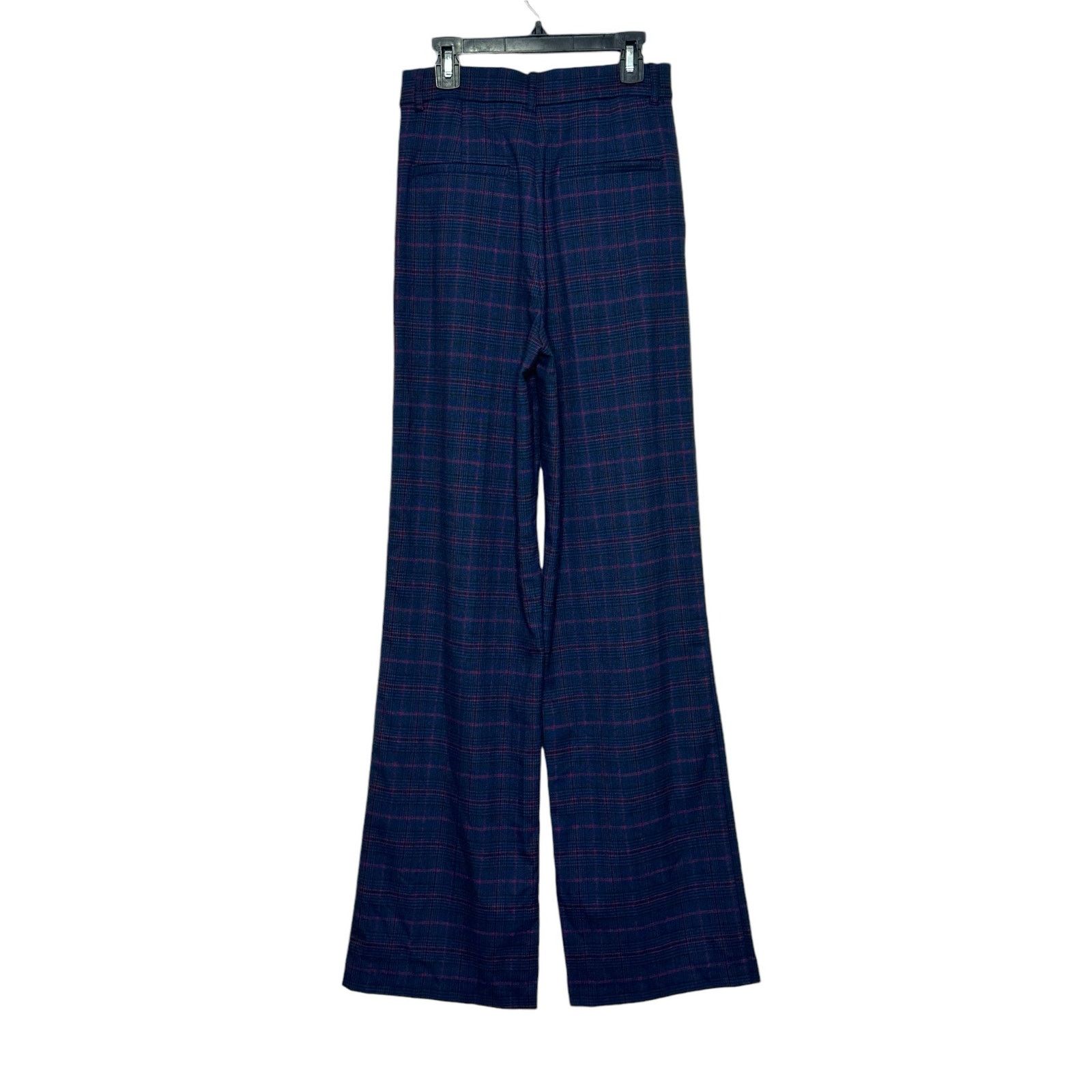 Zara Zara blue plaid wide leg pleated pants size XS Size 26" / US 2 / IT 38 - 8 Thumbnail
