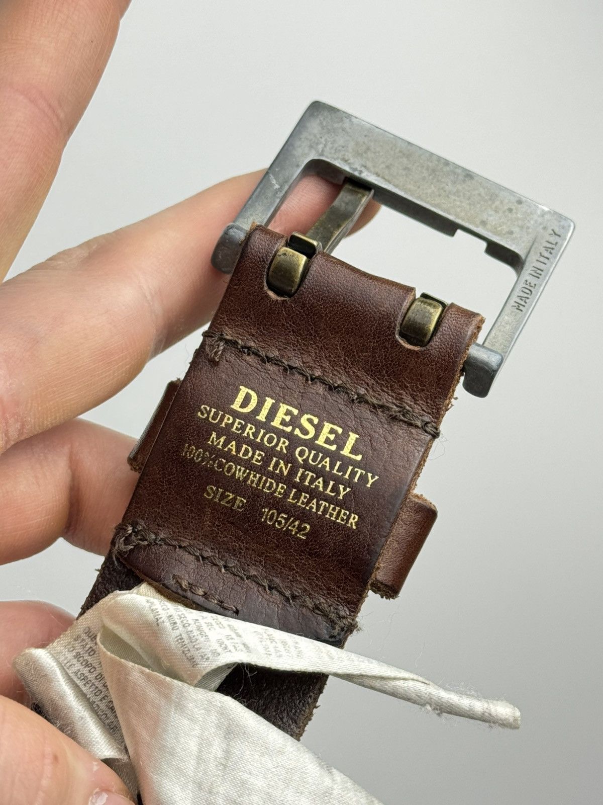 Diesel Vintage Y2K Diesel Leather Belt Brown Made in Italy 🇮🇹 Size ONE SIZE - 3 Thumbnail
