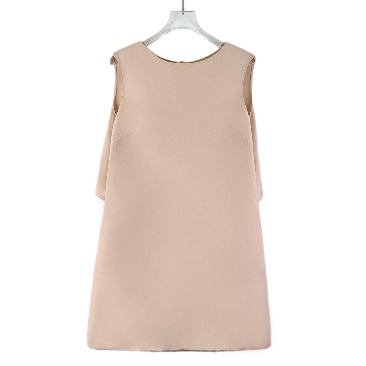Valentino Valentino Nude Pink Wool Crew Neck Sleeveless Dress K26WX Size L / US 10 / IT 46 - 1 Thumbnail