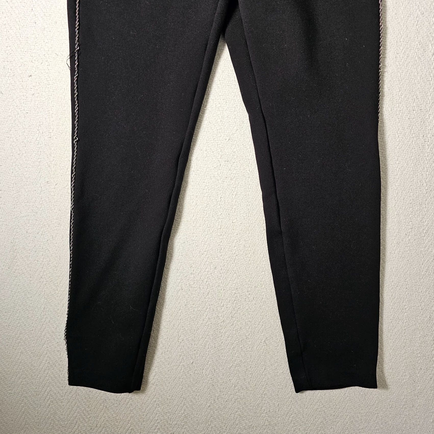 Zara Zara Trafaluc Collection Pants Women XL Black Cropped Stretch Pull On Polyester Ponte Rhinestone 90s Womens Size 40" / US 18 - 2 Thumbnail