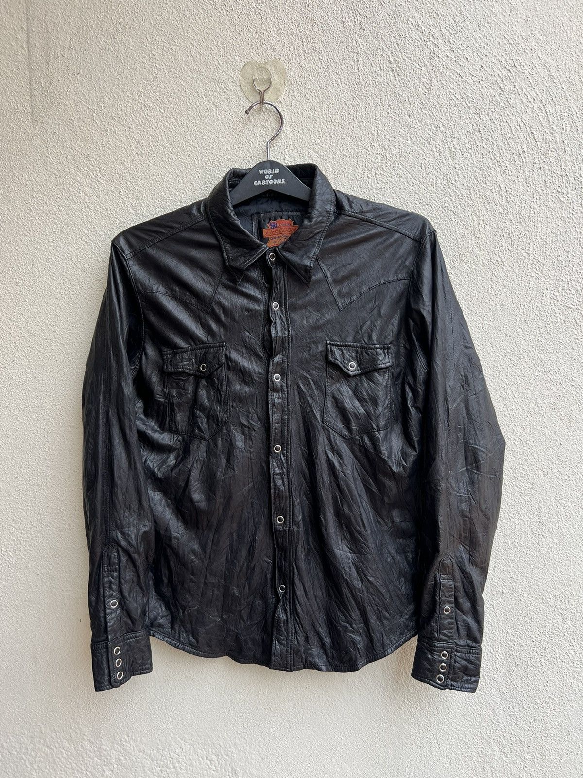 Leather Vintage Freedom Japan Black Cow Leather Western Shirt Size US M / EU 48-50 / 2 - 21 Thumbnail
