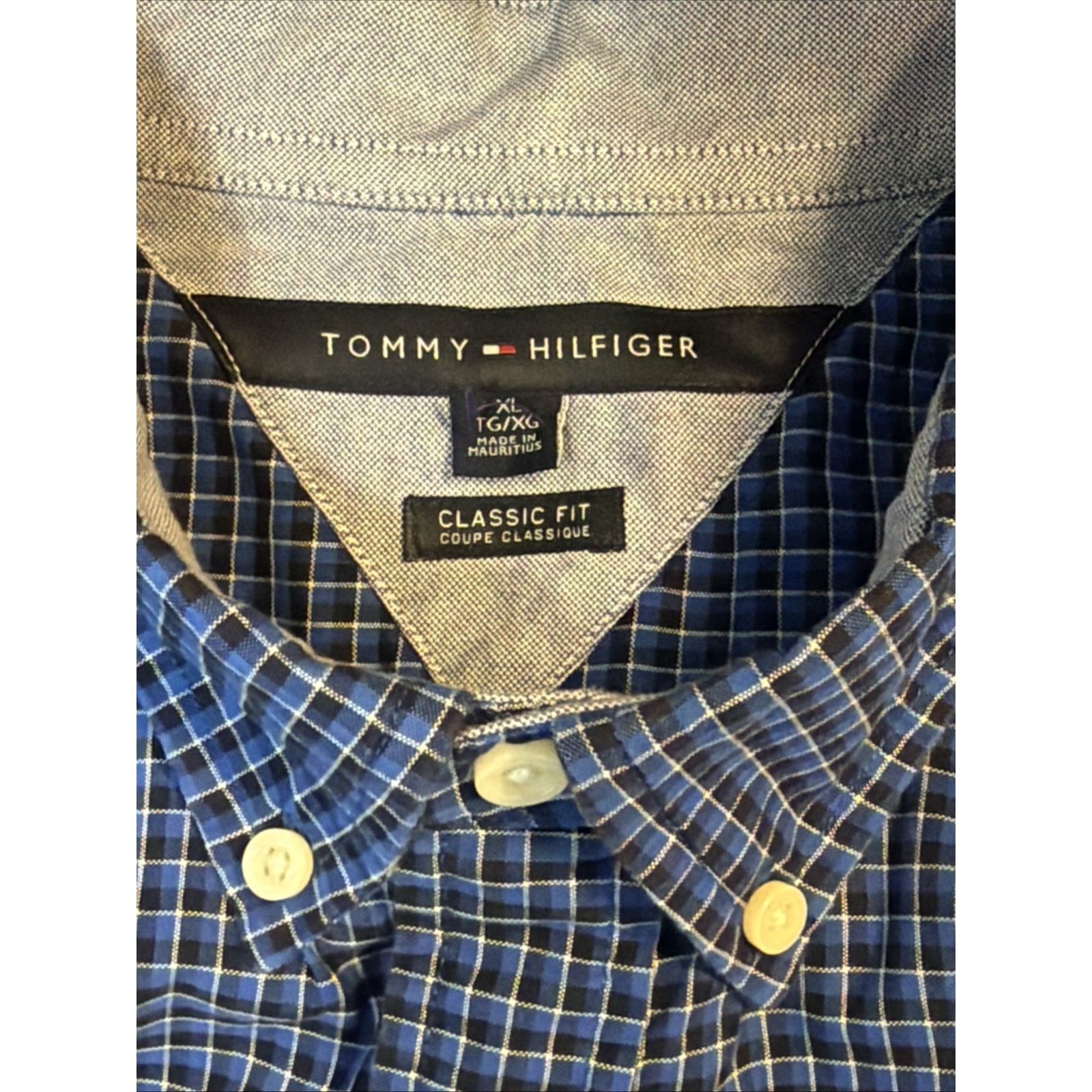 Tommy Hilfiger Tommy Hilfiger Classic Fit Micro Check XL Cotton Blue Size US XL / EU 56 / 4 - 13 Thumbnail