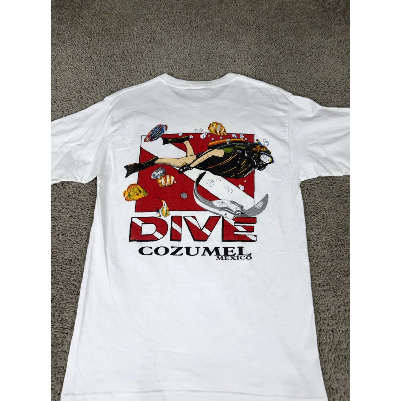 Vintage VINTAGE Cozumel Mexico Scuba Diving Shirt Mens M Ocean Dive Ocean Flag Tee Size US M / EU 48-50 / 2 - 3 Thumbnail