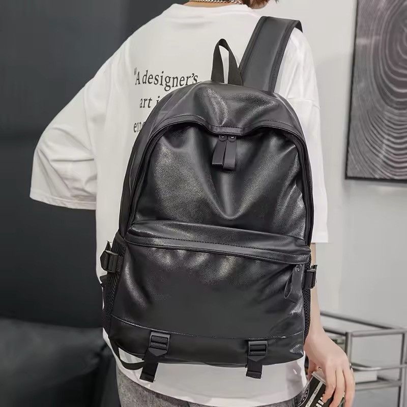 Leather × Streetwear Solid Leather Backpack | Grailed