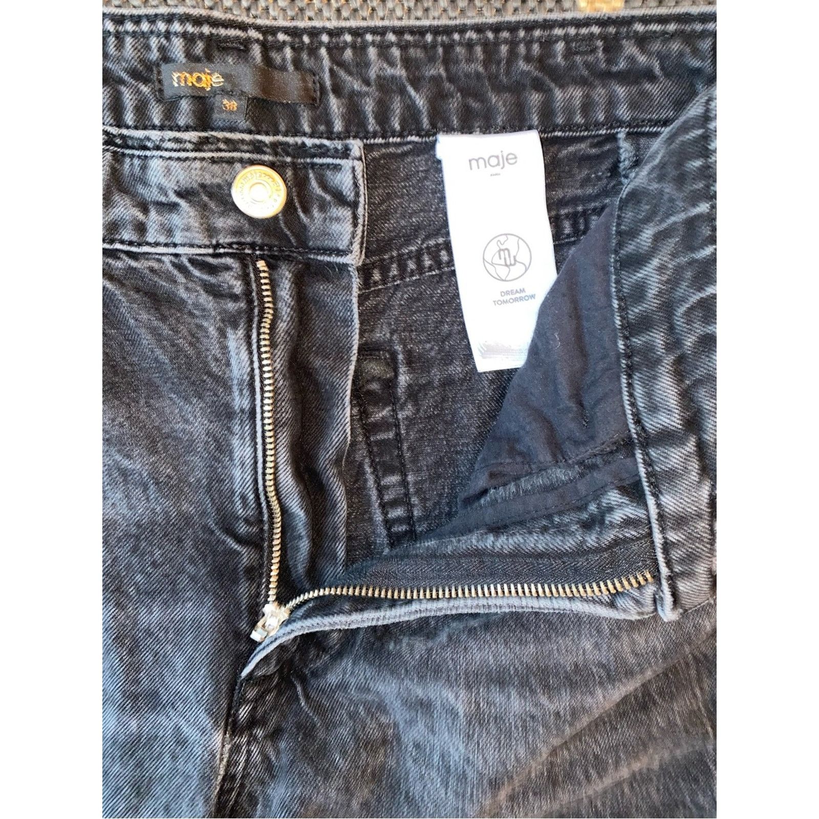 Maje MAJE $510 Black High-waisted loose-fit jeans FR 38 US MED 10 Size 30" / US 8 / IT 44 - 5 Thumbnail
