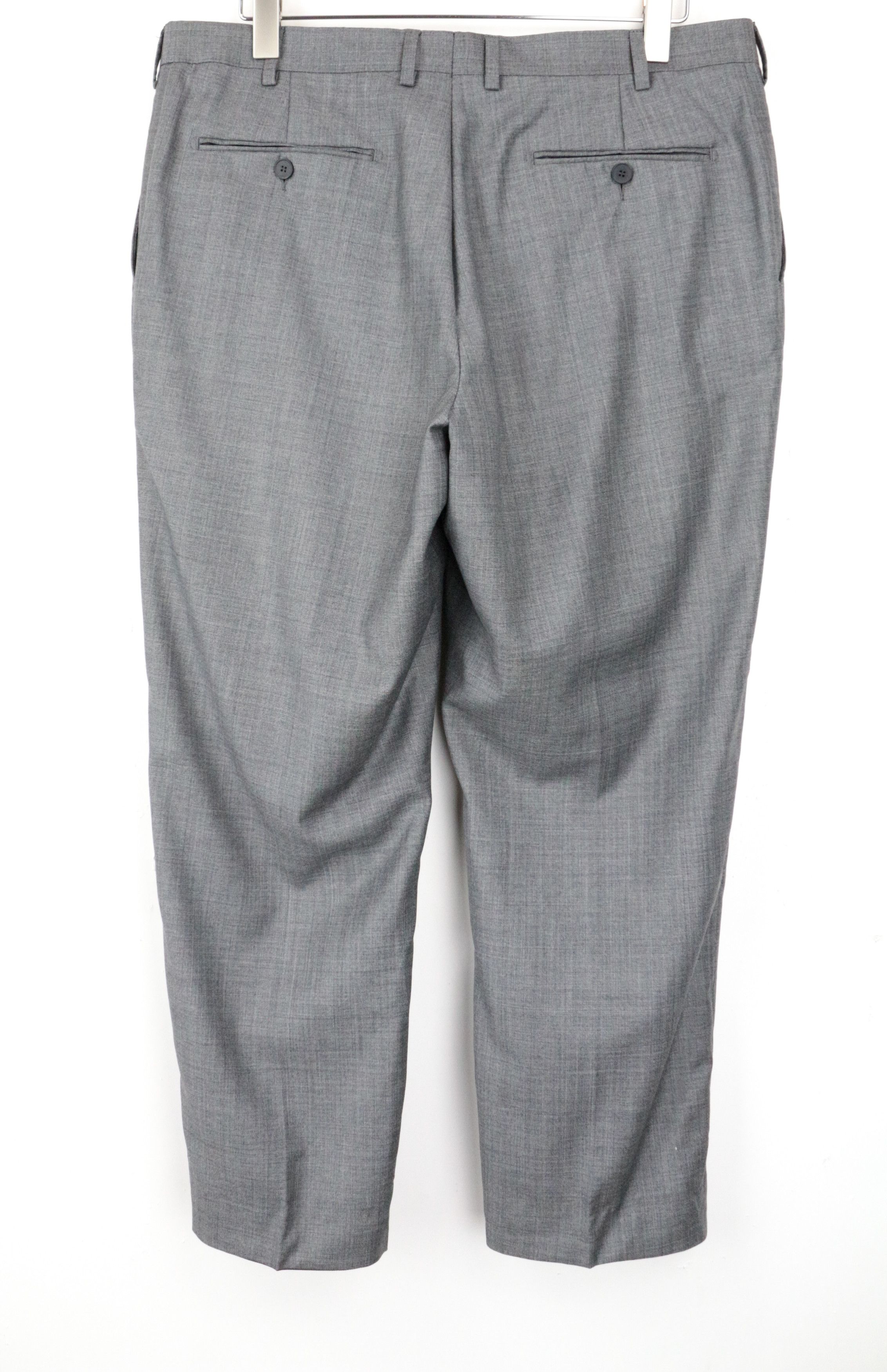 Suitsupply BRESCIA UK44R Grey Melange Wool Trousers 66654 Size US 44 / EU 60 - 2 Thumbnail