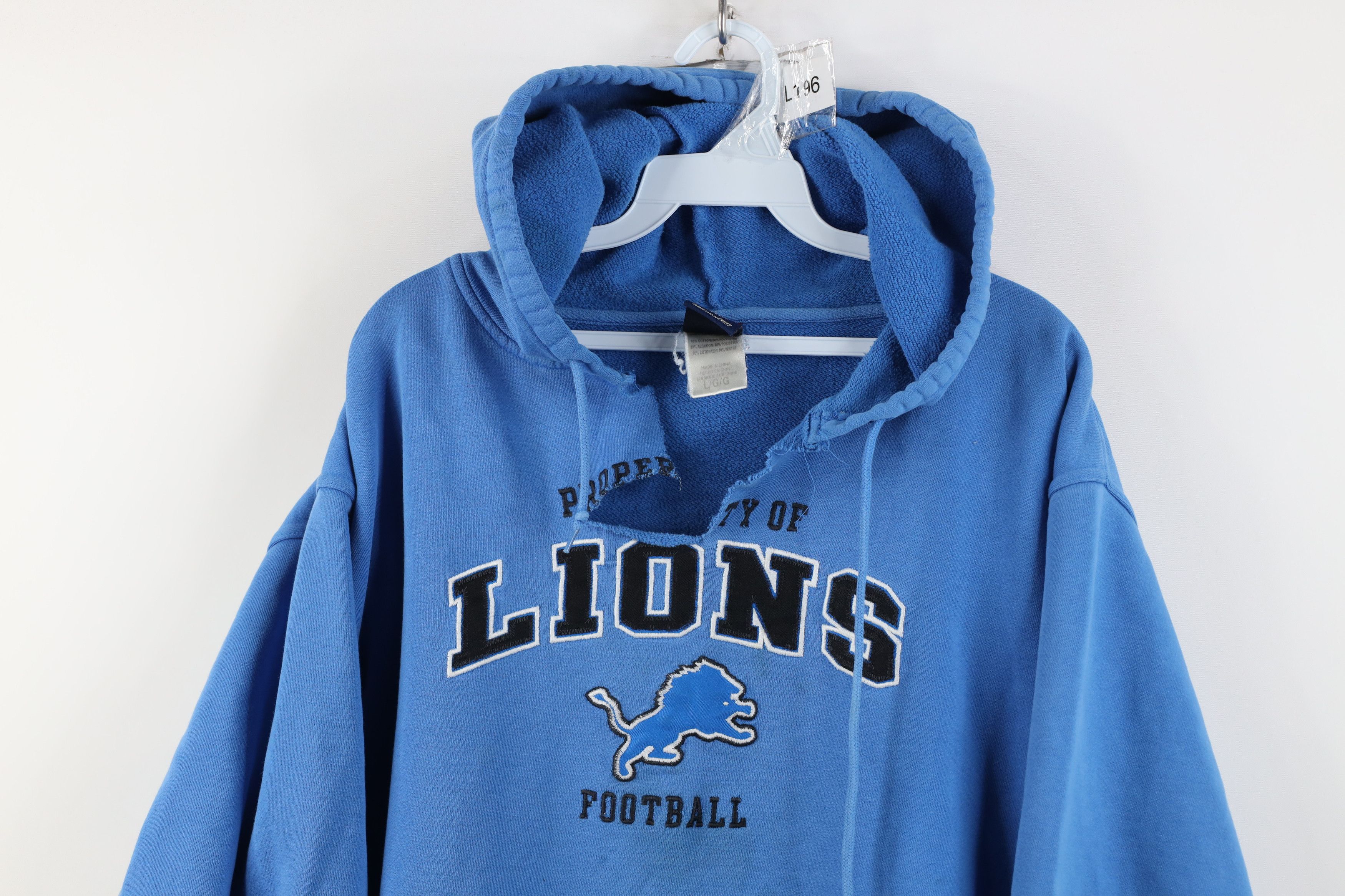Reebok Vintage Reebok Detroit Lions Football Hoodie Sweatshirt Blue Size US L / EU 52-54 / 3 - 2 Thumbnail