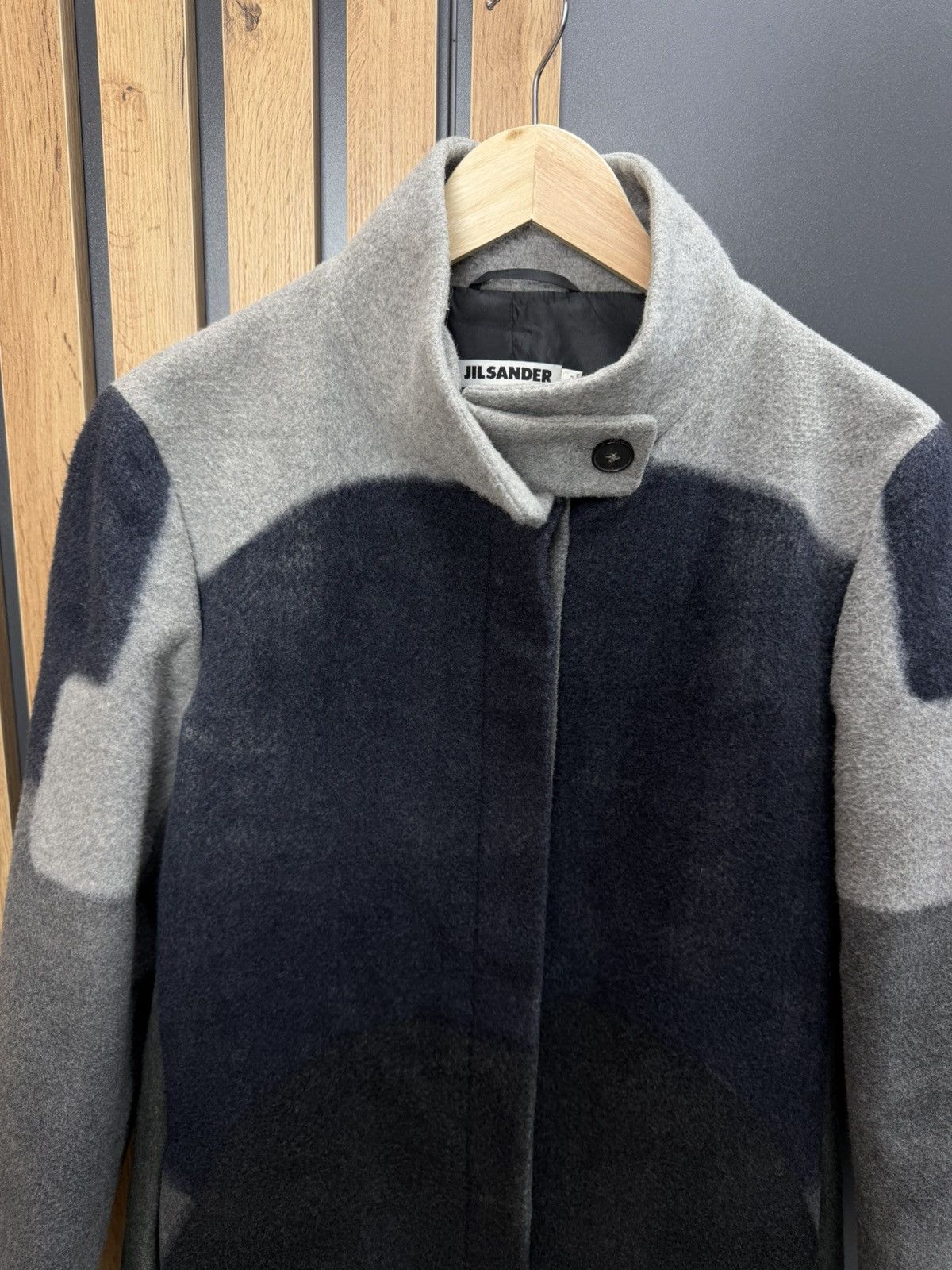 Jil Sander Jil Sander Women Wool Coat Grey Navy Colorblock Size 42 Size M / US 6-8 / IT 42-44 - 13 Thumbnail