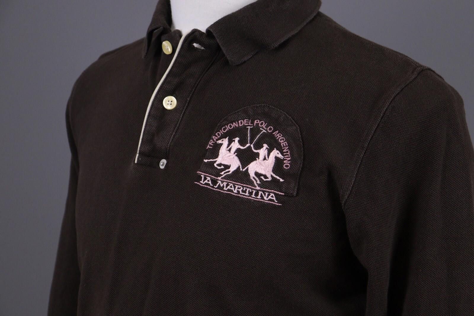La Martina La Martina Brown Long Sleeve Rugby Polo Shirt Size L Size US L / EU 52-54 / 3 - 7 Thumbnail