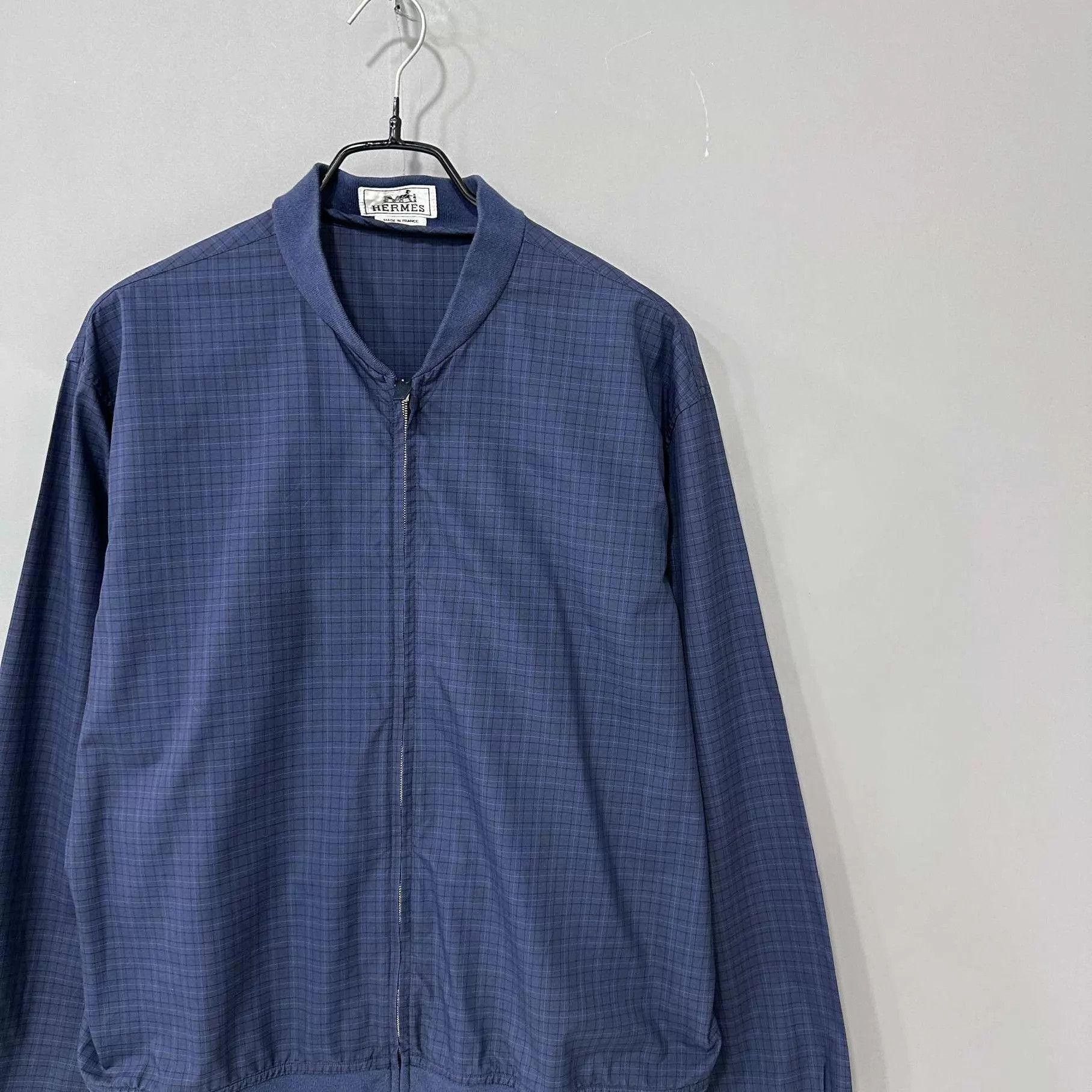 Hermes HERMES Blue Check Zip Jacket Men's 41 Size US L / EU 52-54 / 3 - 2 Thumbnail